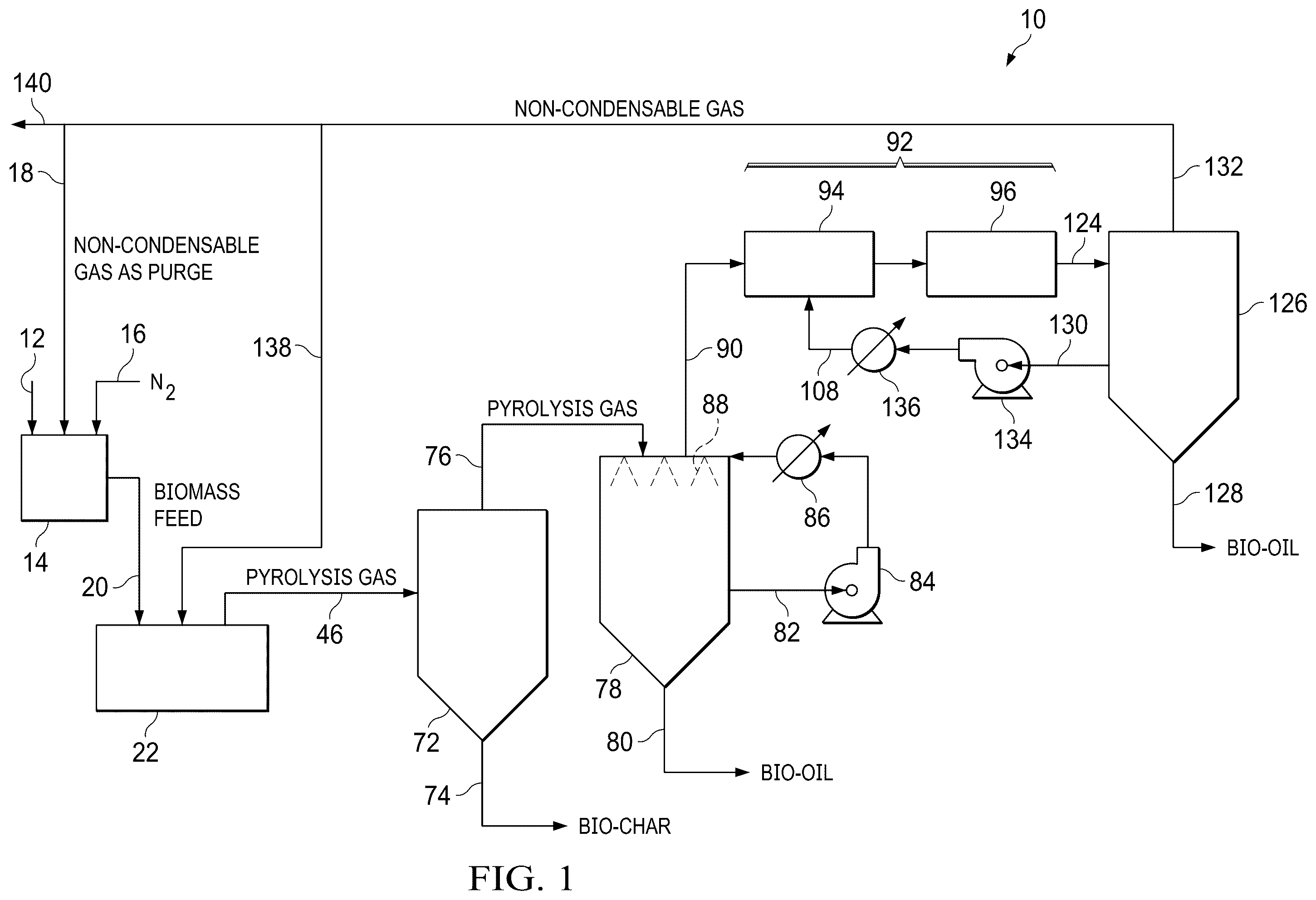Patent US12480055 — Pyrolysis reactor system and method — Figure 1