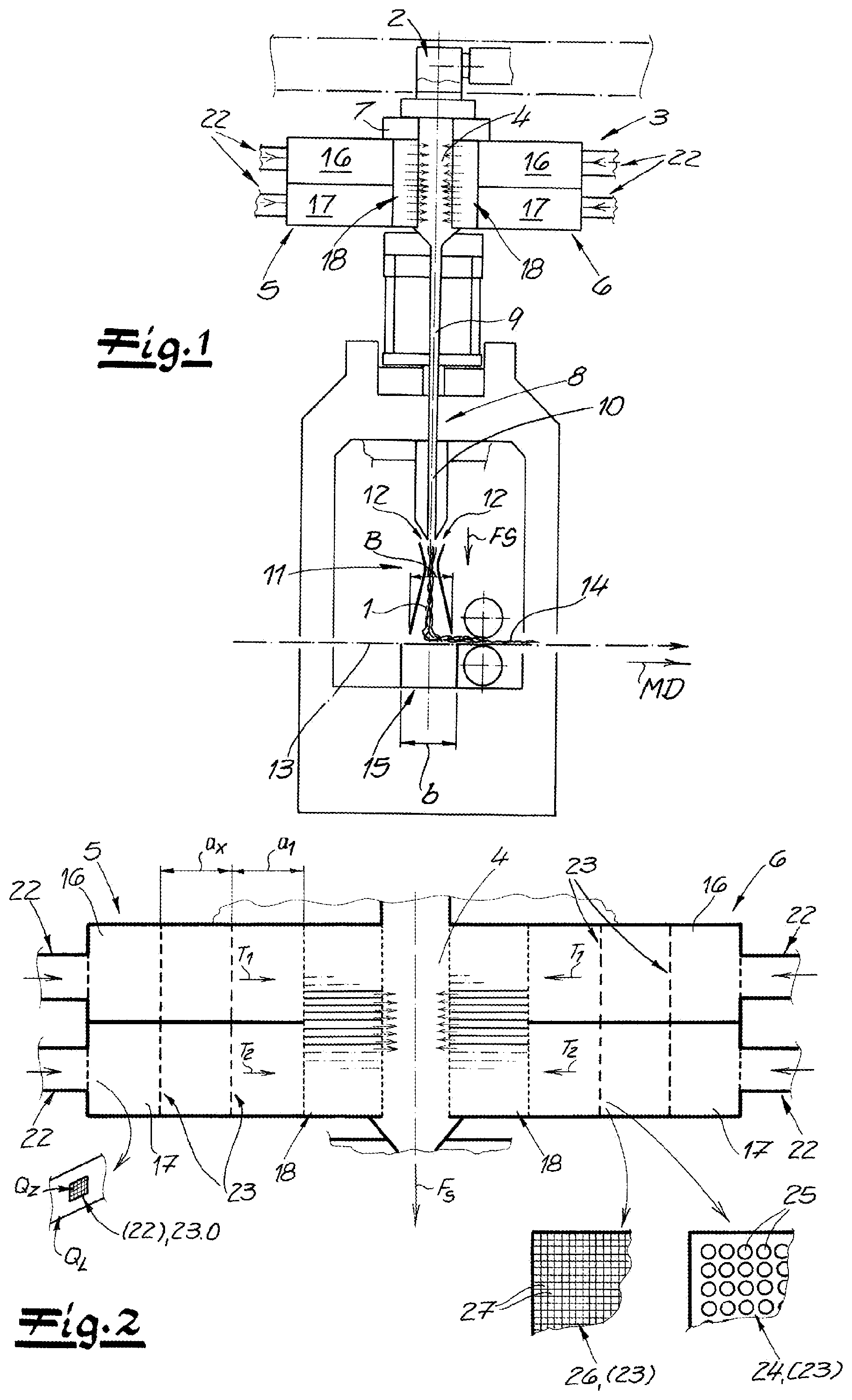 Patent US12480237 Figure 1 – Manufacture of spunbonded nonwoven from continuous filaments