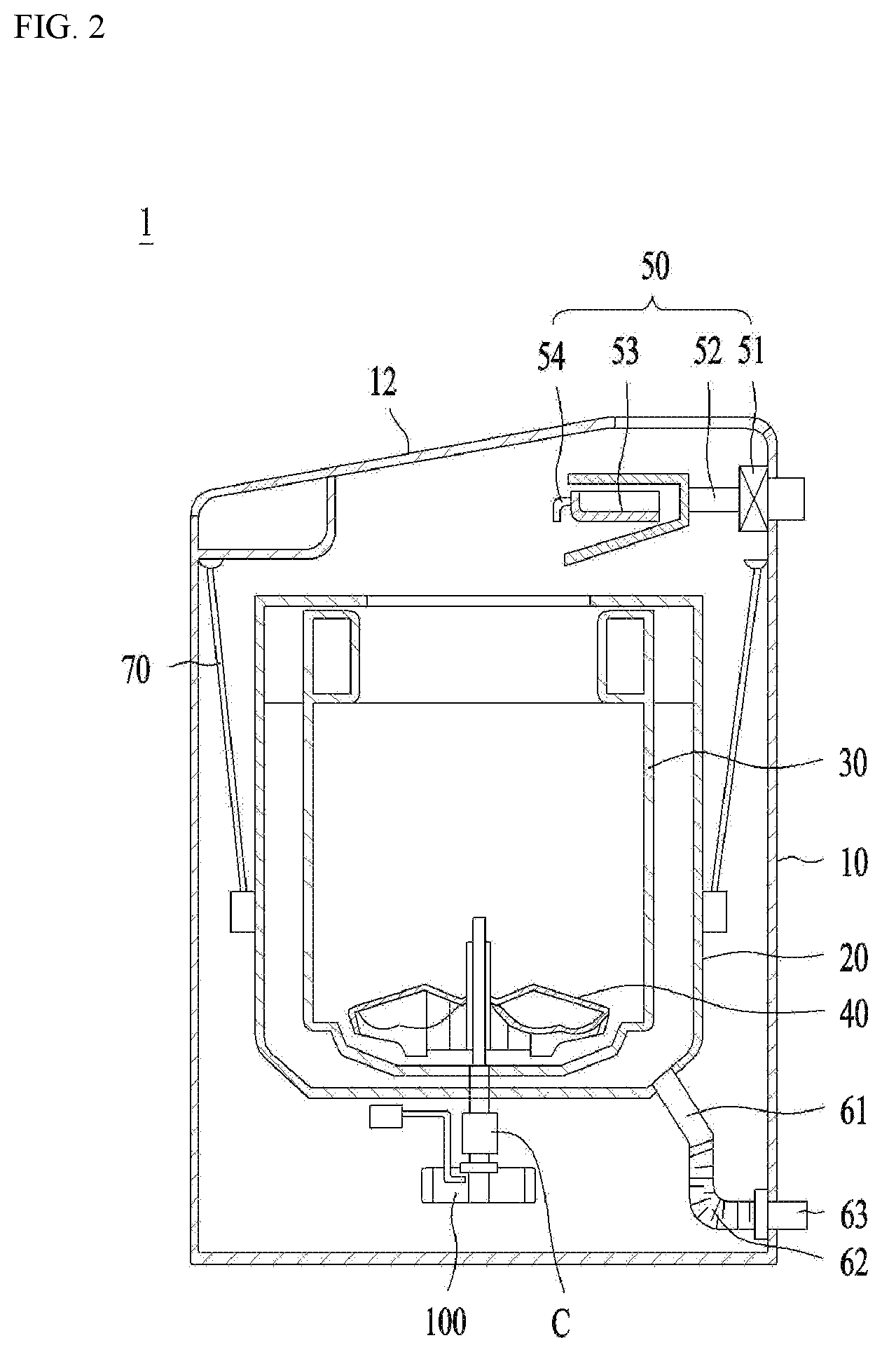 Patent US12480243 Figure 2 – Laundry treatment apparatus