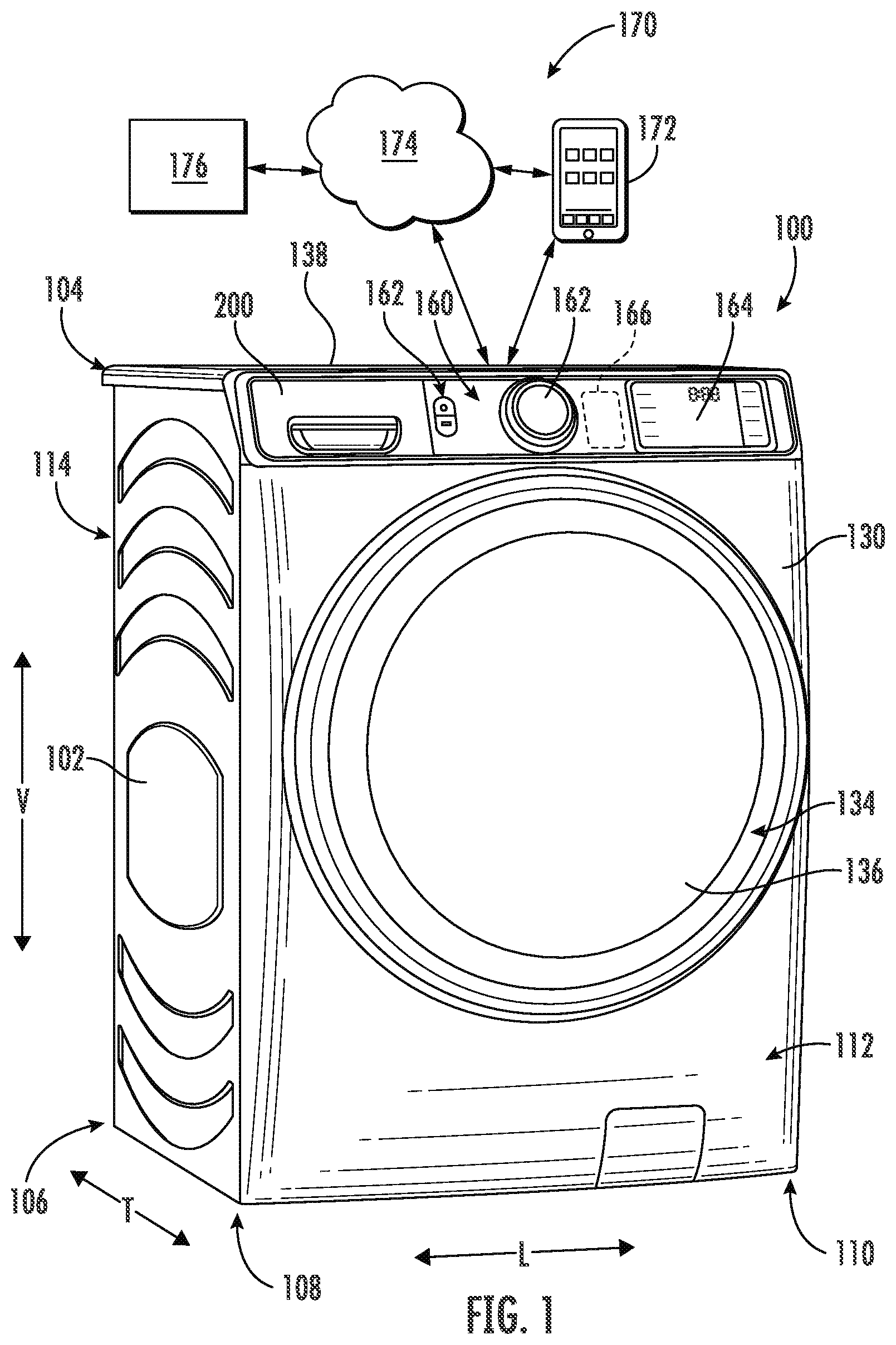 Patent US12480246 Figure 1 – Detergent drawer assembly for a washing machine appliance