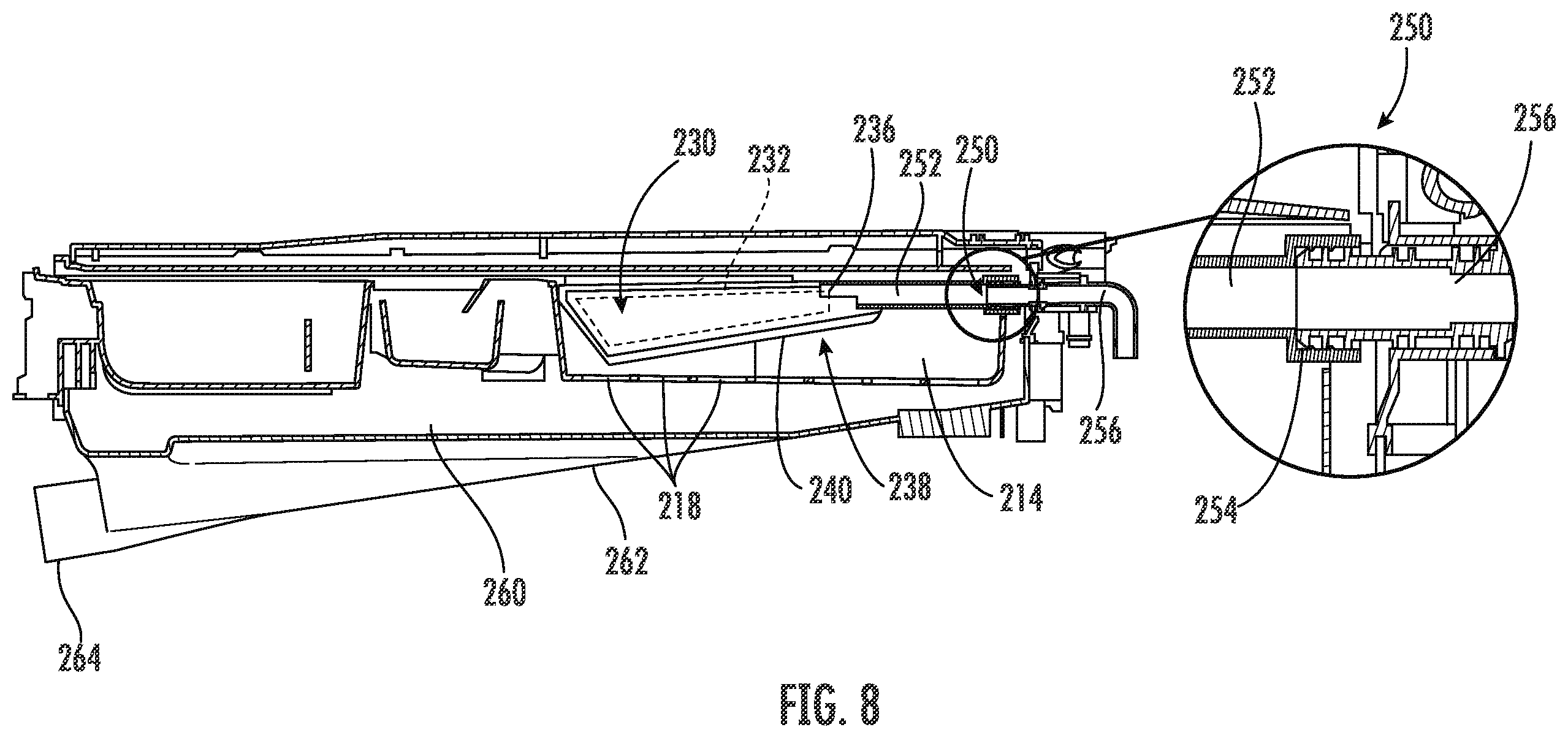 Patent US12480246 Figure 7 – Detergent drawer assembly for a washing machine appliance