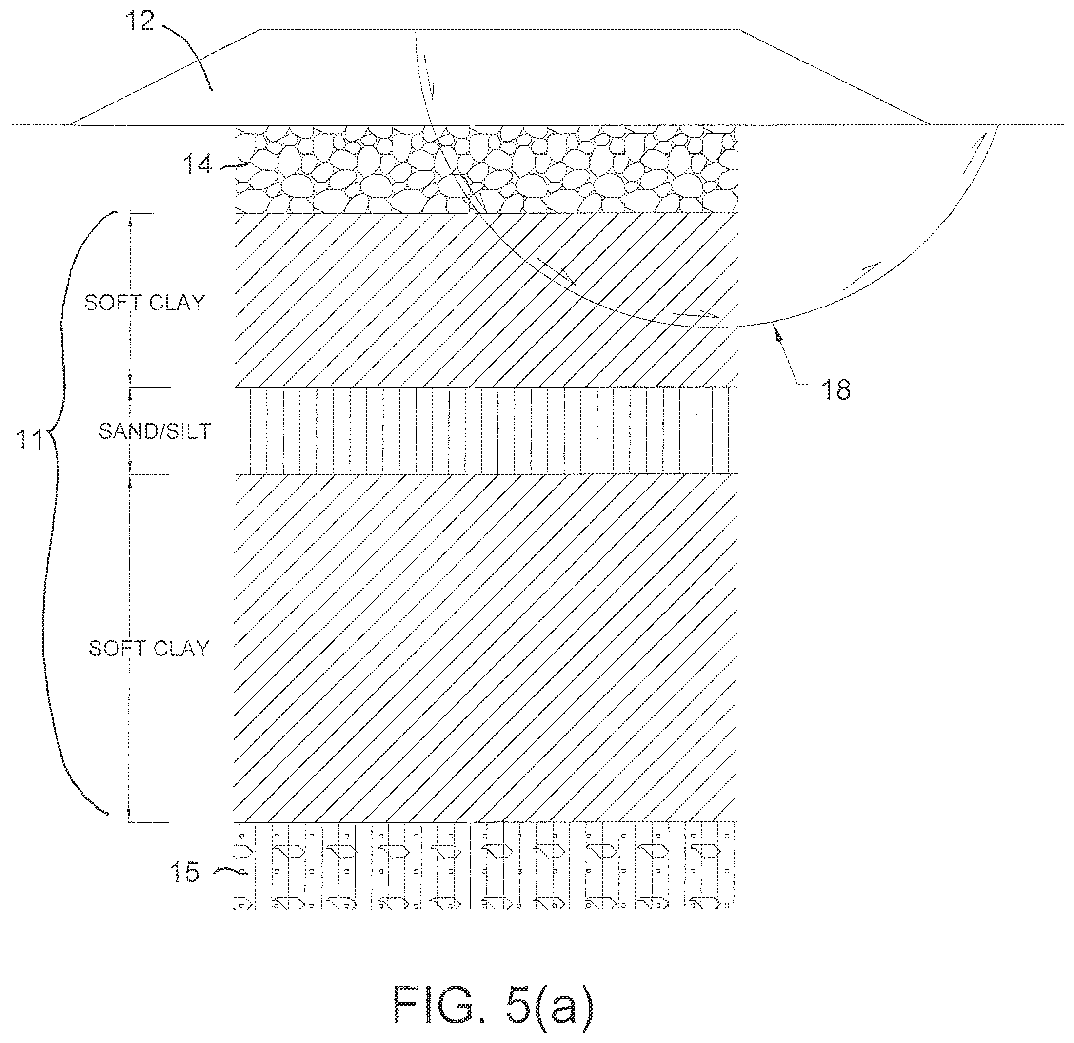 Patent US12480260 Figure 5 – Shear resistant drain system for improving weak foundation soils