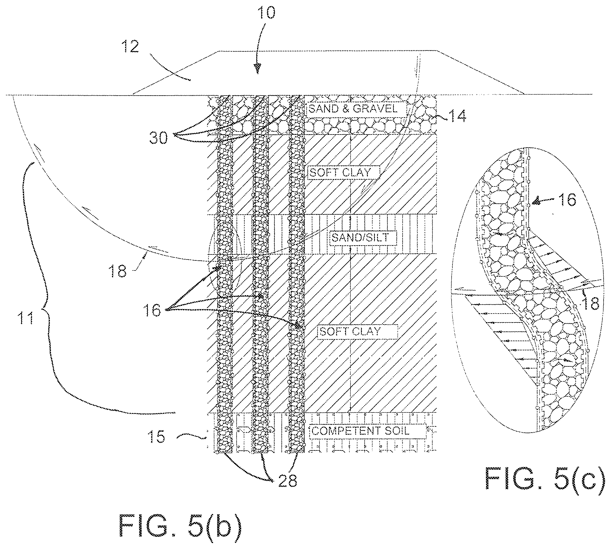 Patent US12480260 Figure 6 – Shear resistant drain system for improving weak foundation soils