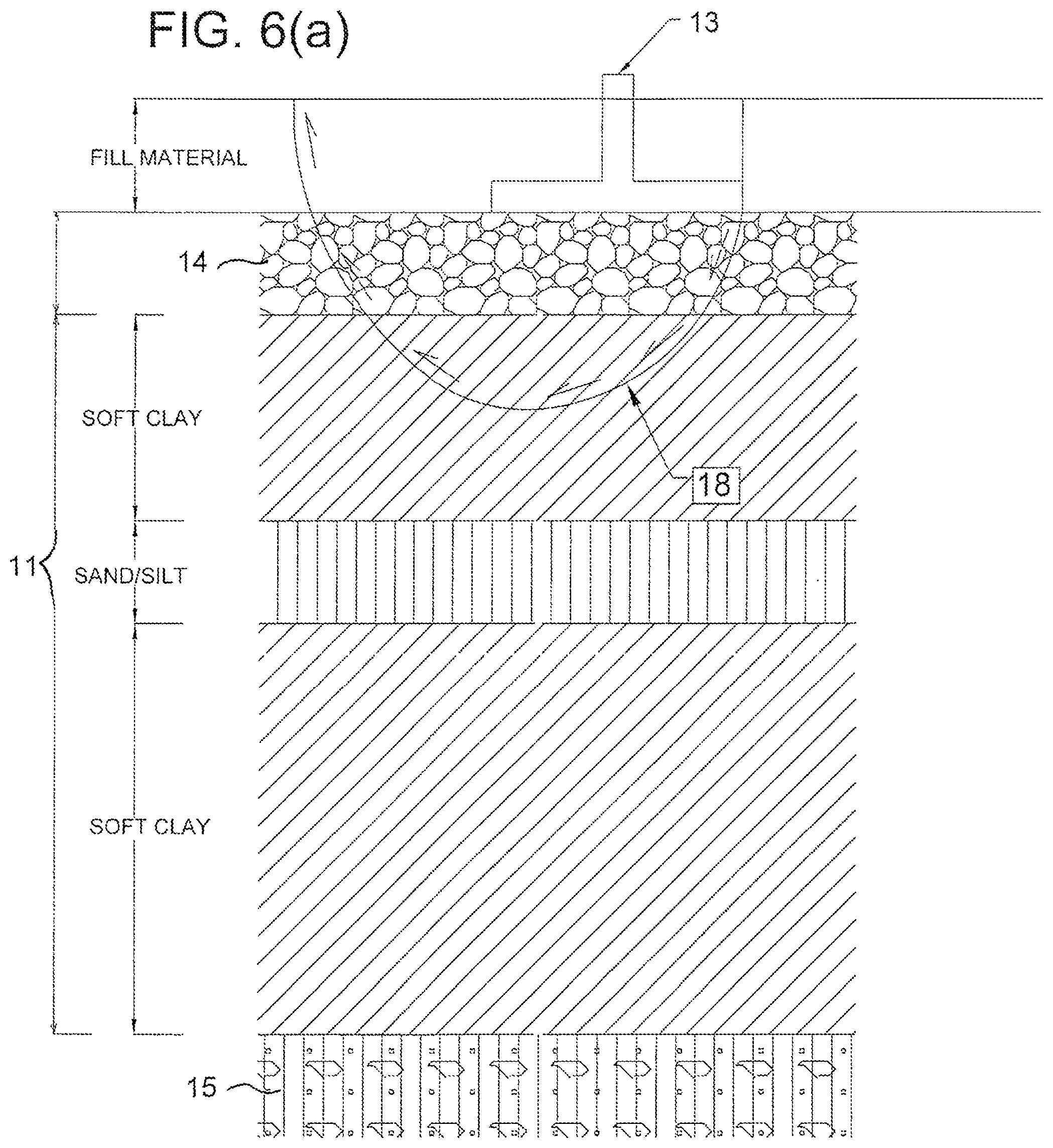 Patent US12480260 Figure 7 – Shear resistant drain system for improving weak foundation soils