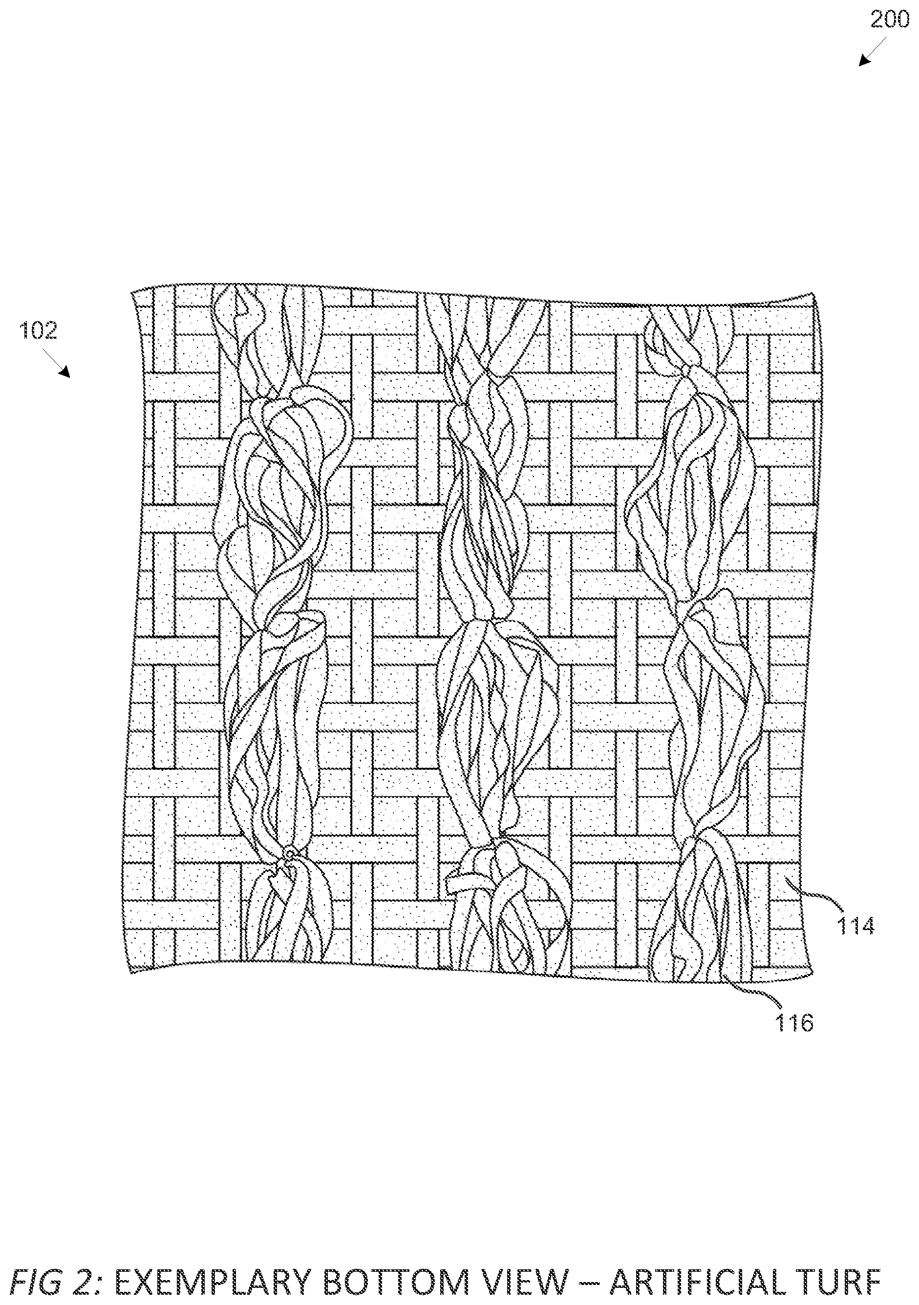 Patent US12480262 Figure 3 – Non-perforated artificial turf with porous backing and methods of manufacture thereof