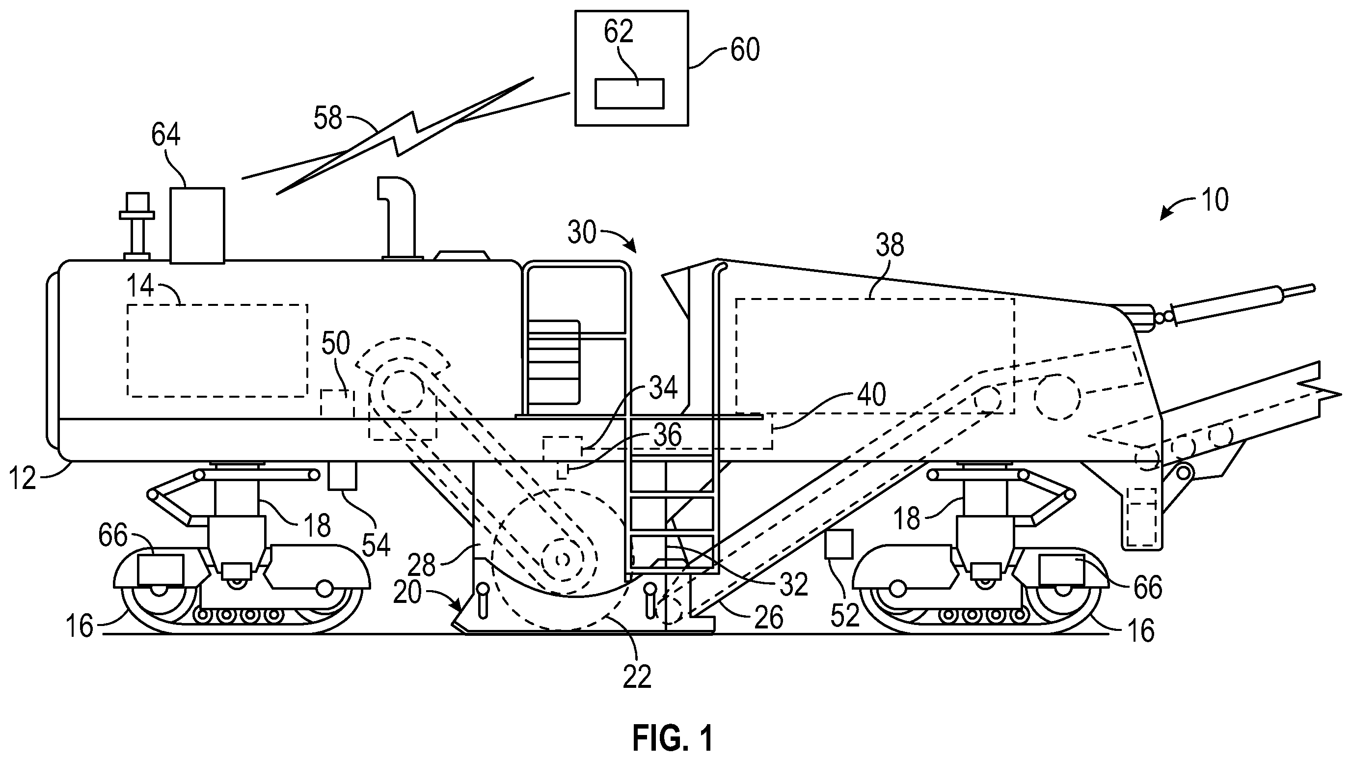 Patent US12480264 Figure 1 – System for determining volume of material being cut