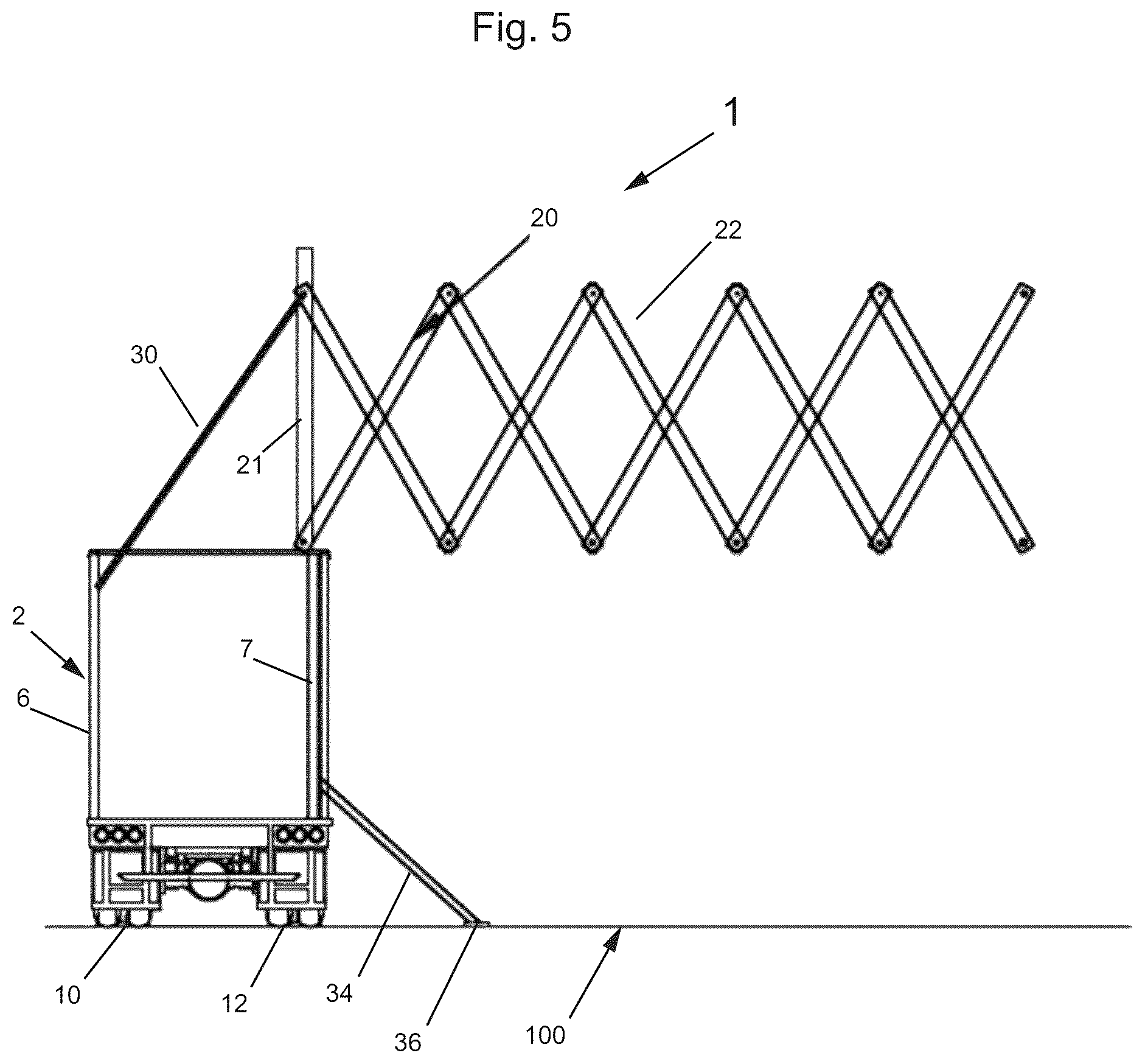 Patent US12480266 Figure 5 – Rapid deploy mobile pedestrian bridge