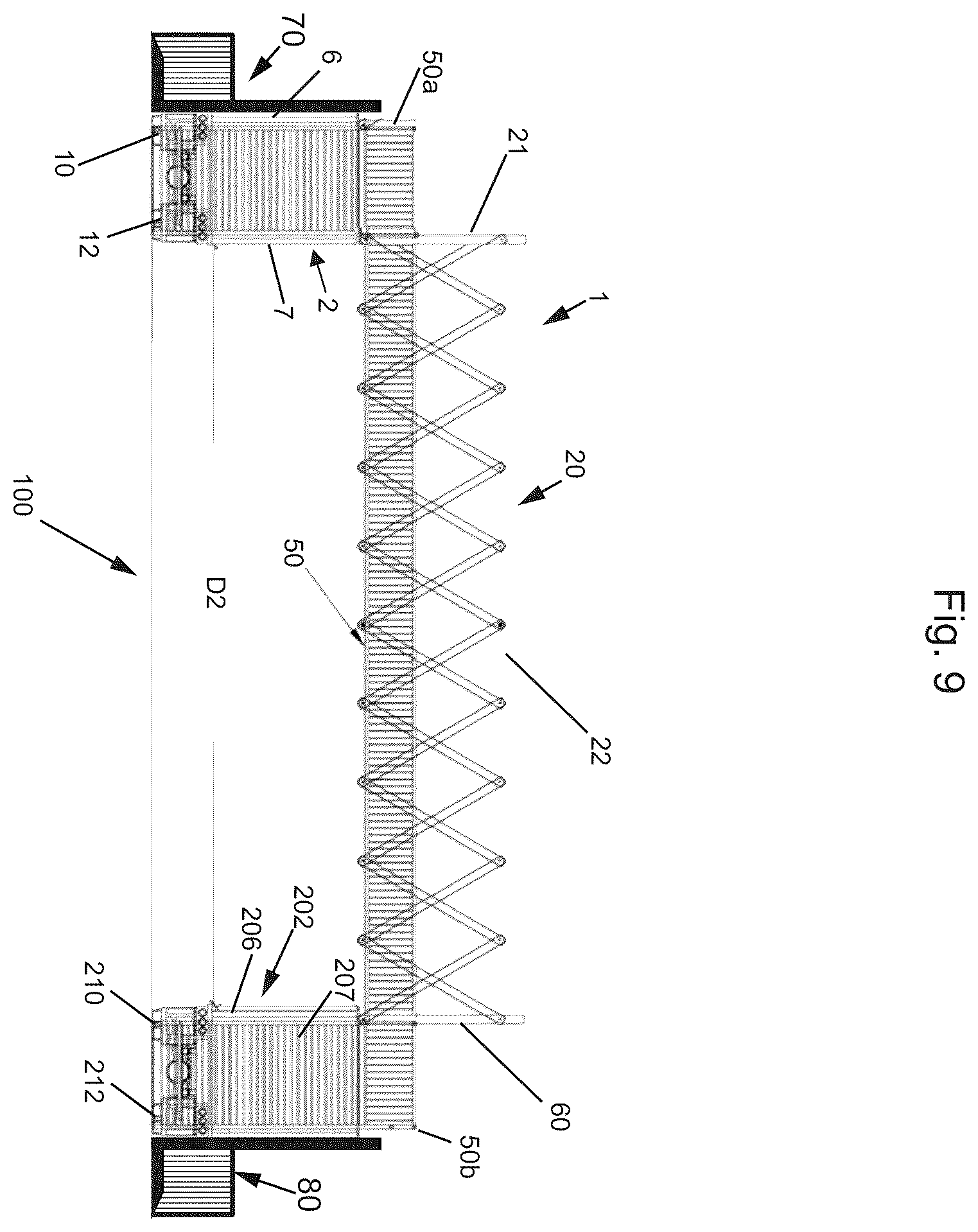 Patent US12480266 Figure 9 – Rapid deploy mobile pedestrian bridge