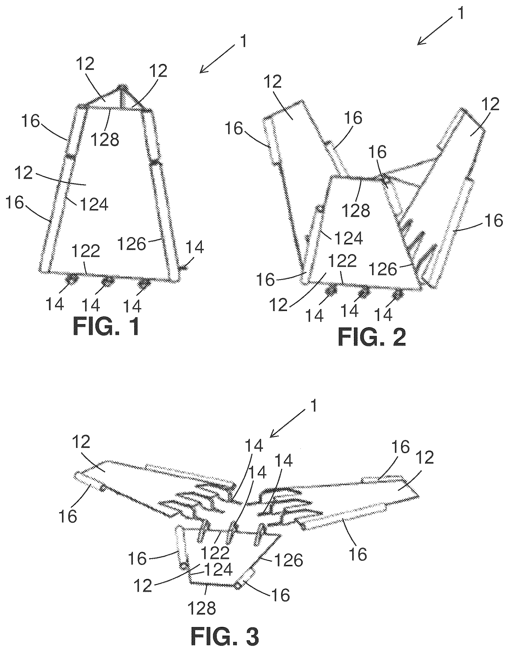 Patent US12480268 Figure 1 – Collapsible barrier and a system comprising the same