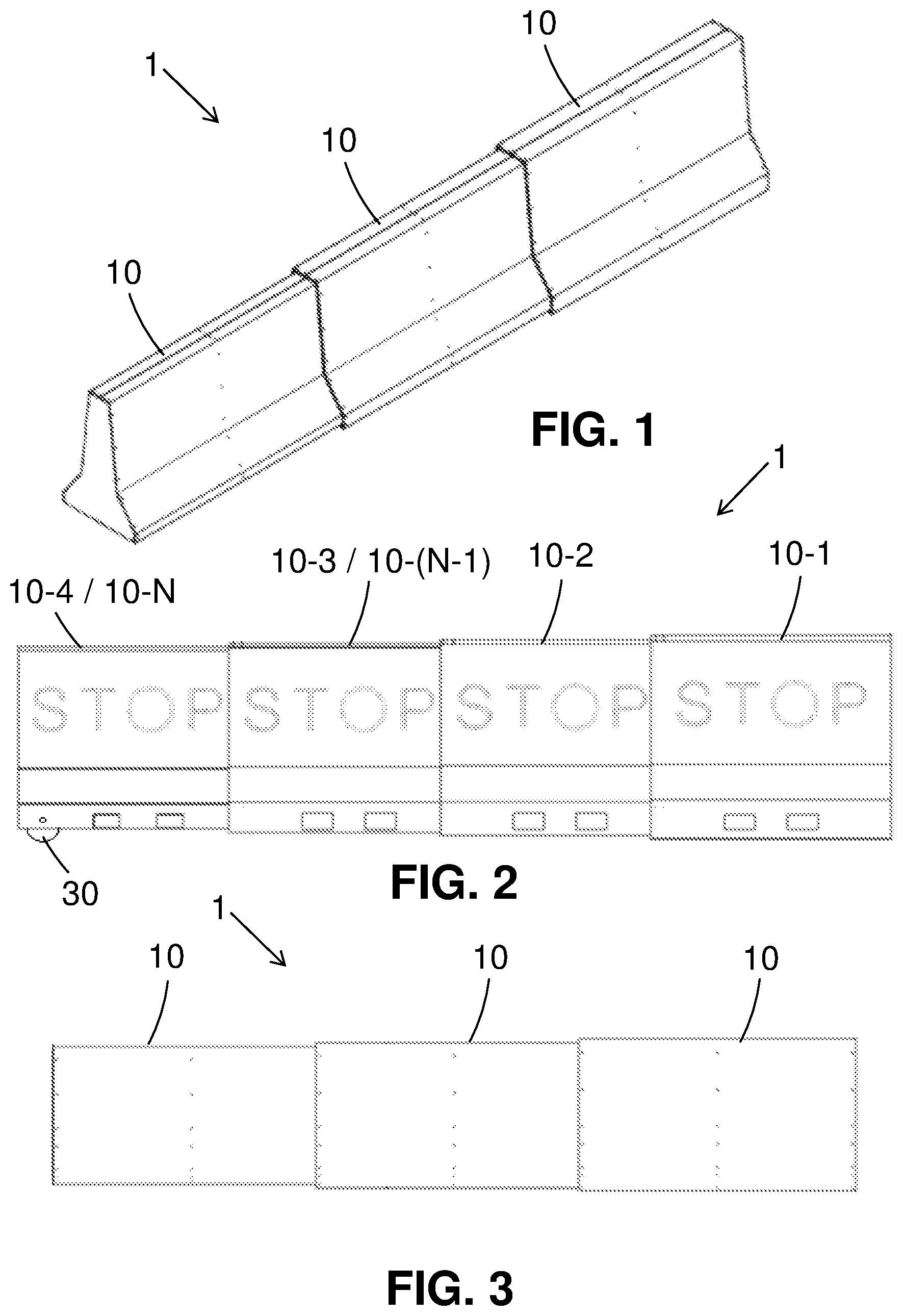 Patent US12480269 Figure 1 – Telescopic jersey barrier