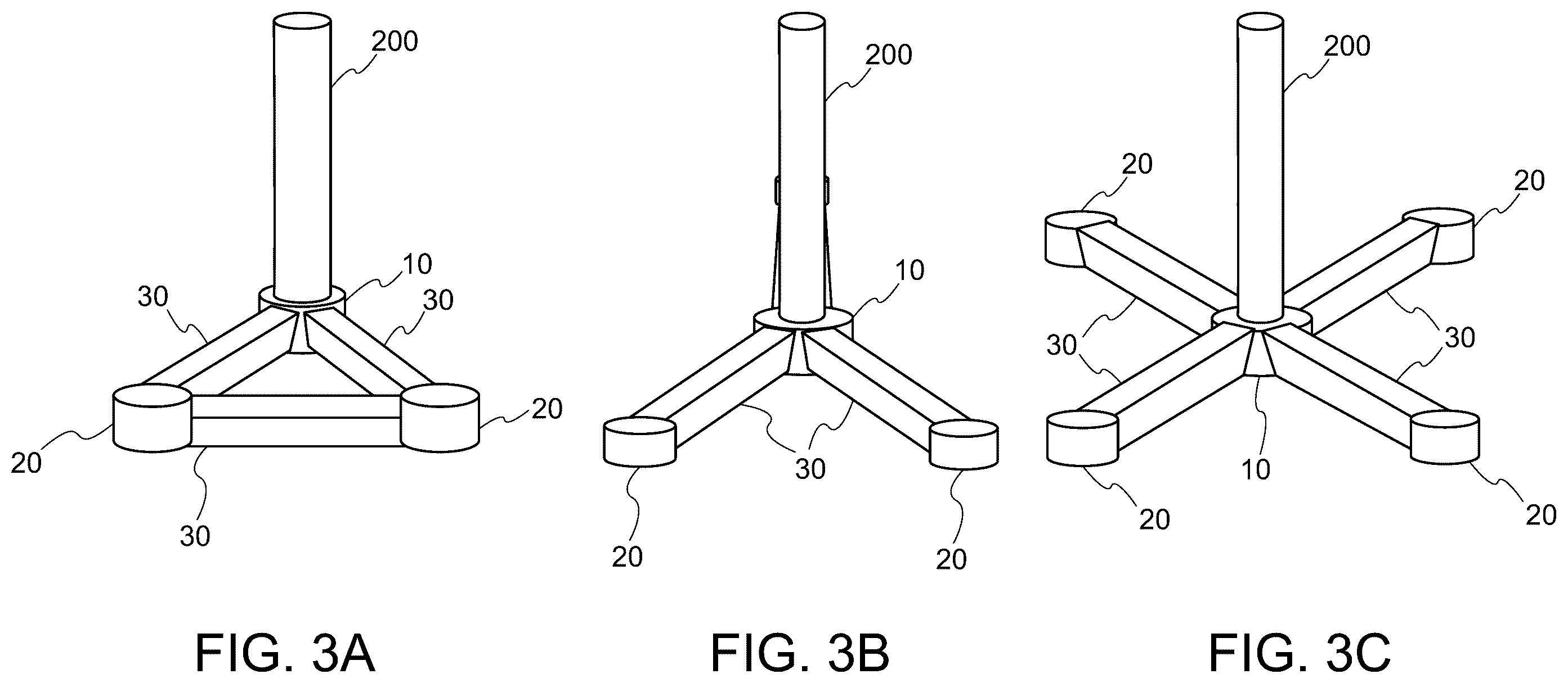 Patent US12480270 Figure 3 – Submersible offshore platform and method of installing the same