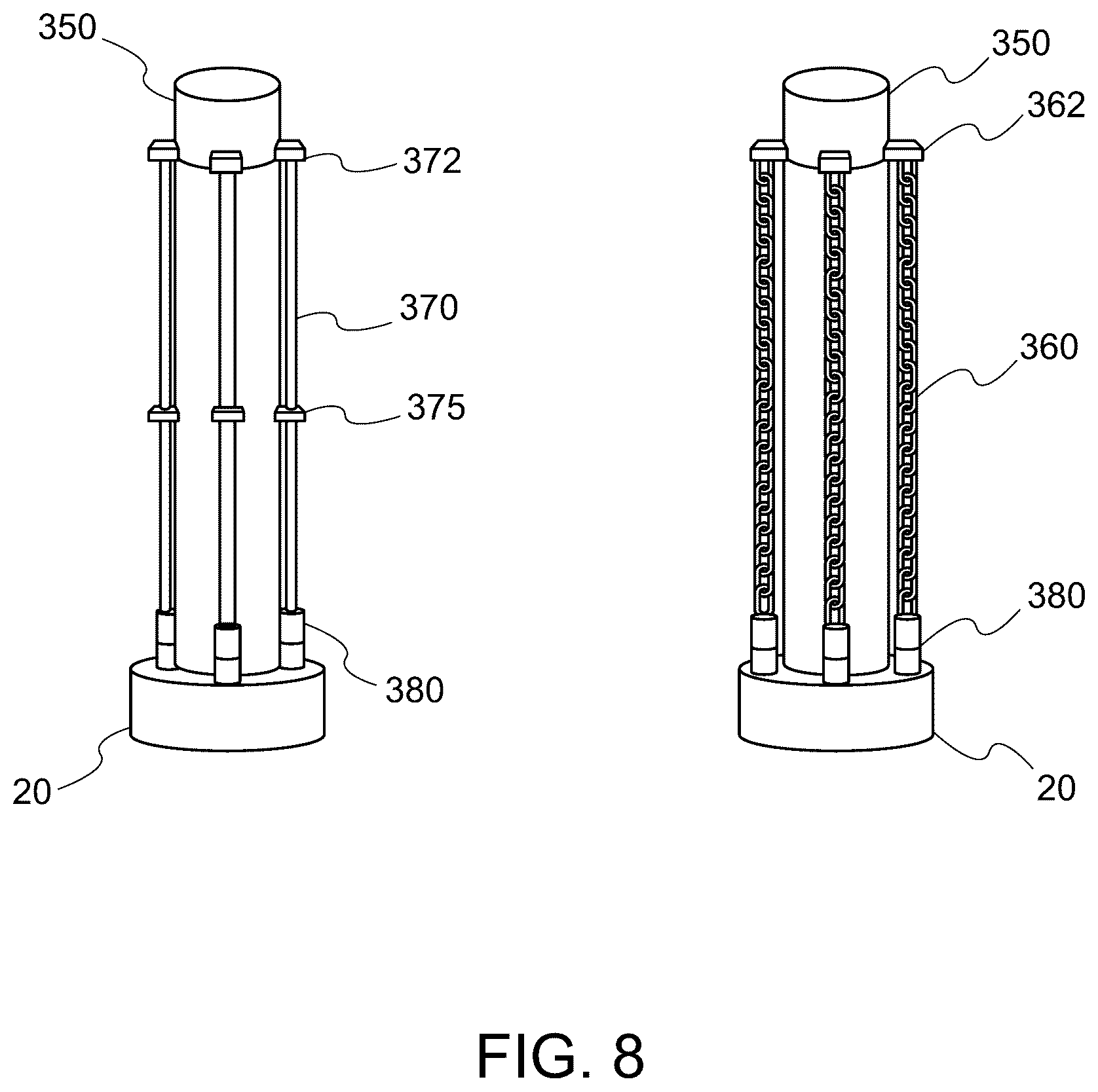 Patent US12480270 Figure 8 – Submersible offshore platform and method of installing the same
