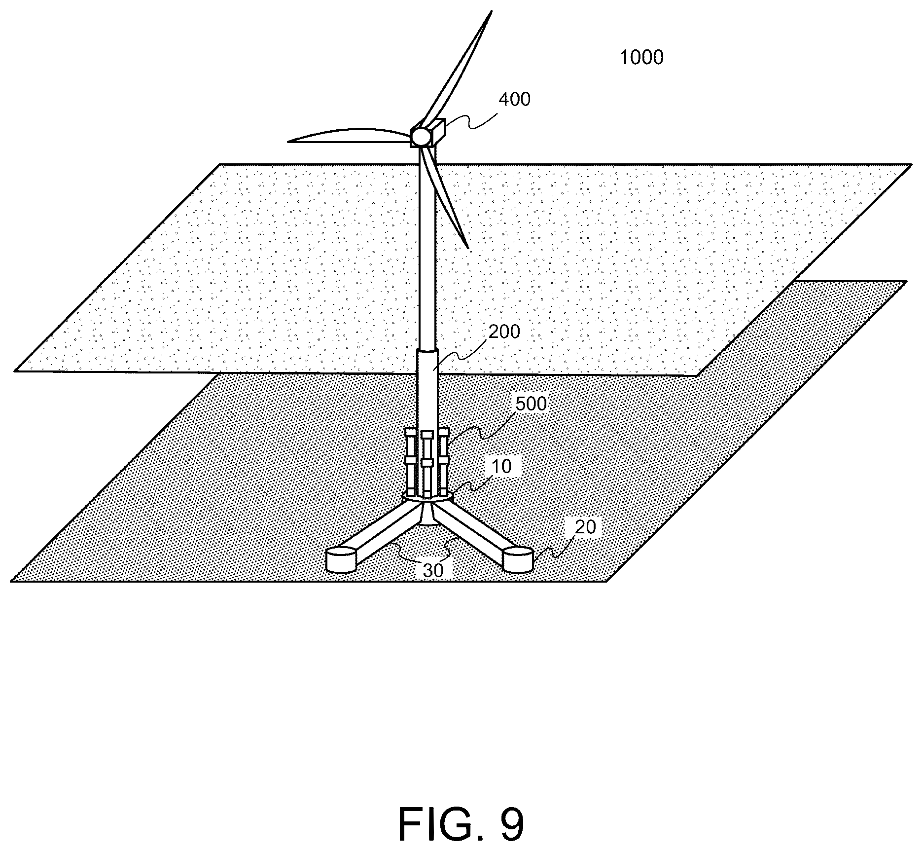 Patent US12480270 Figure 9 – Submersible offshore platform and method of installing the same