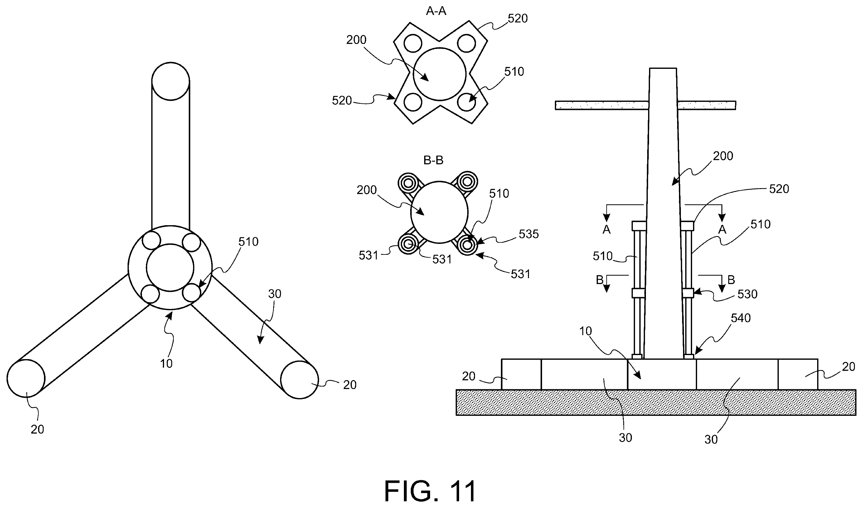 Patent US12480270 Figure 11 – Submersible offshore platform and method of installing the same
