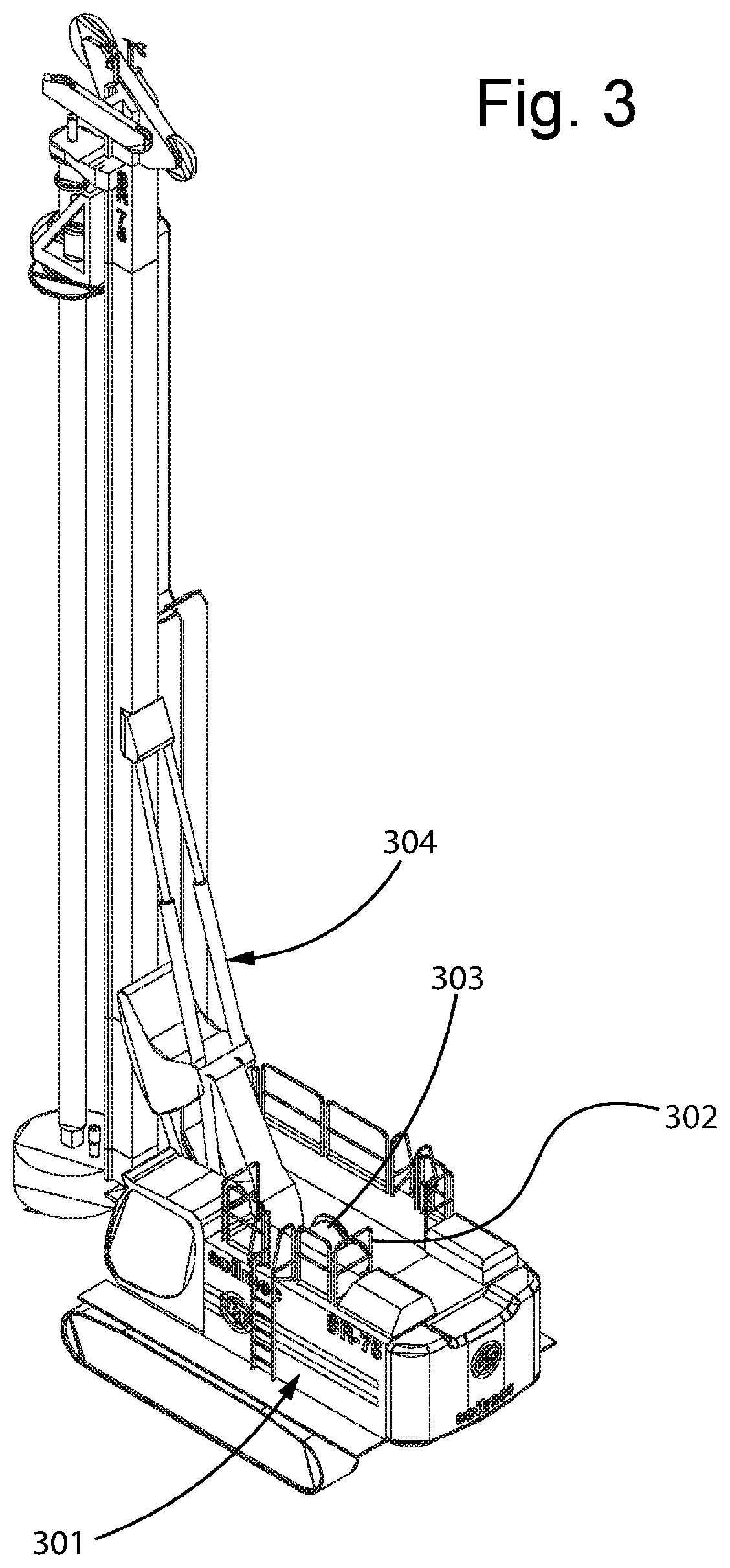 Patent US12480278 Figure 5 – Machine for performing excavations, in particular for drilling, and method associated to such machine