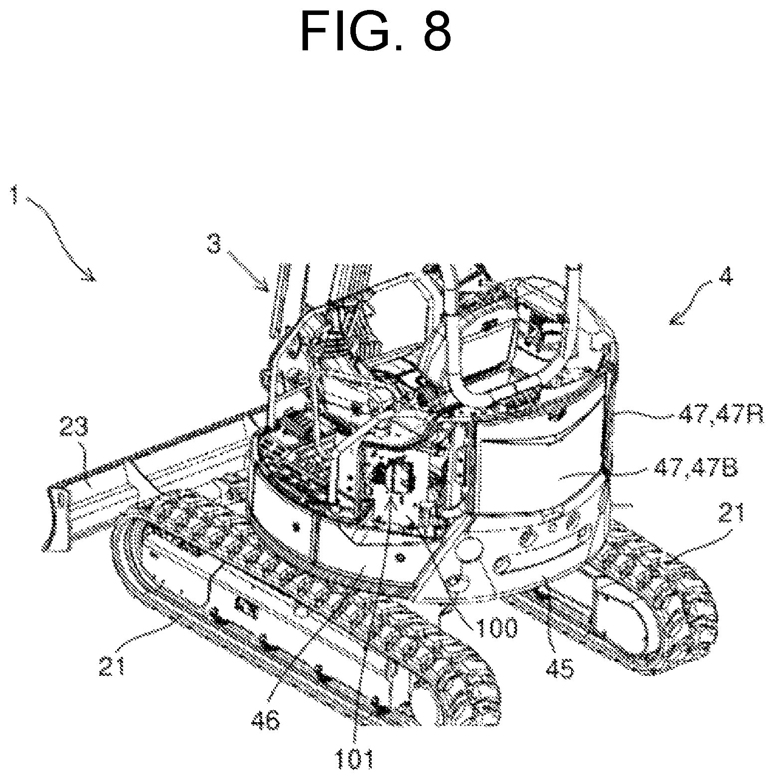 Patent US12480279 Figure 8 – Work machine