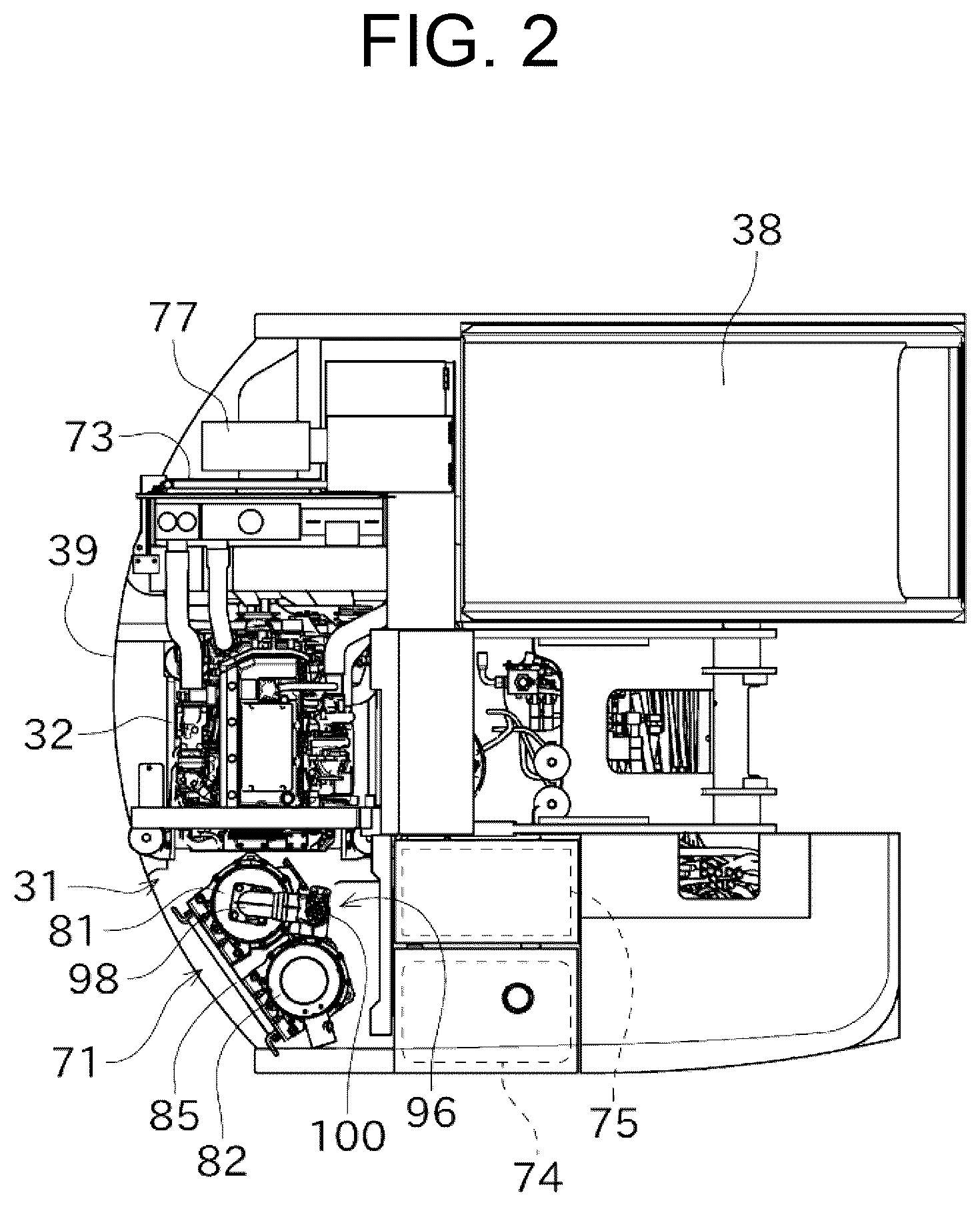 Patent US12480280 Figure 2 – Construction machine emission device