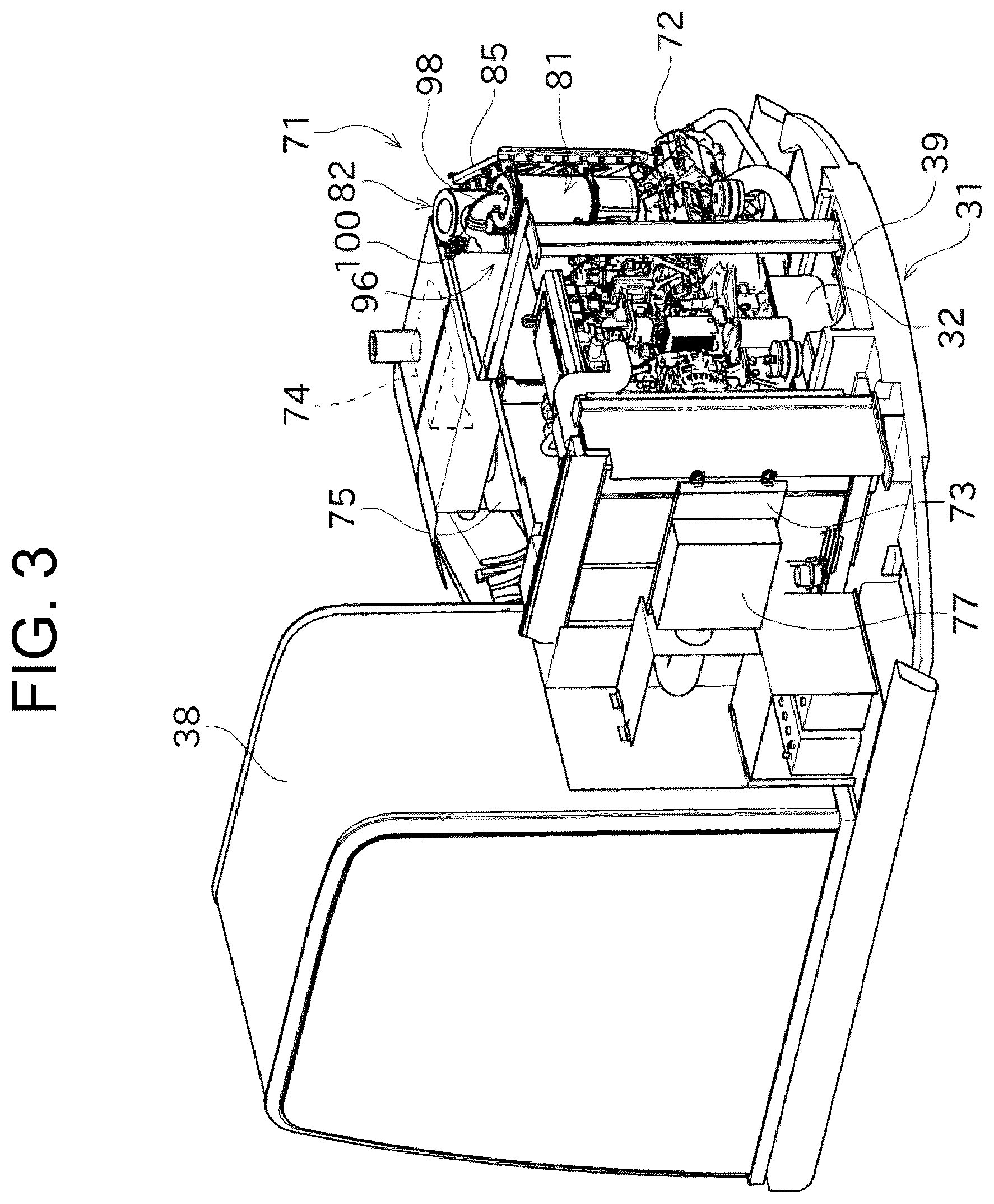 Patent US12480280 Figure 3 – Construction machine emission device