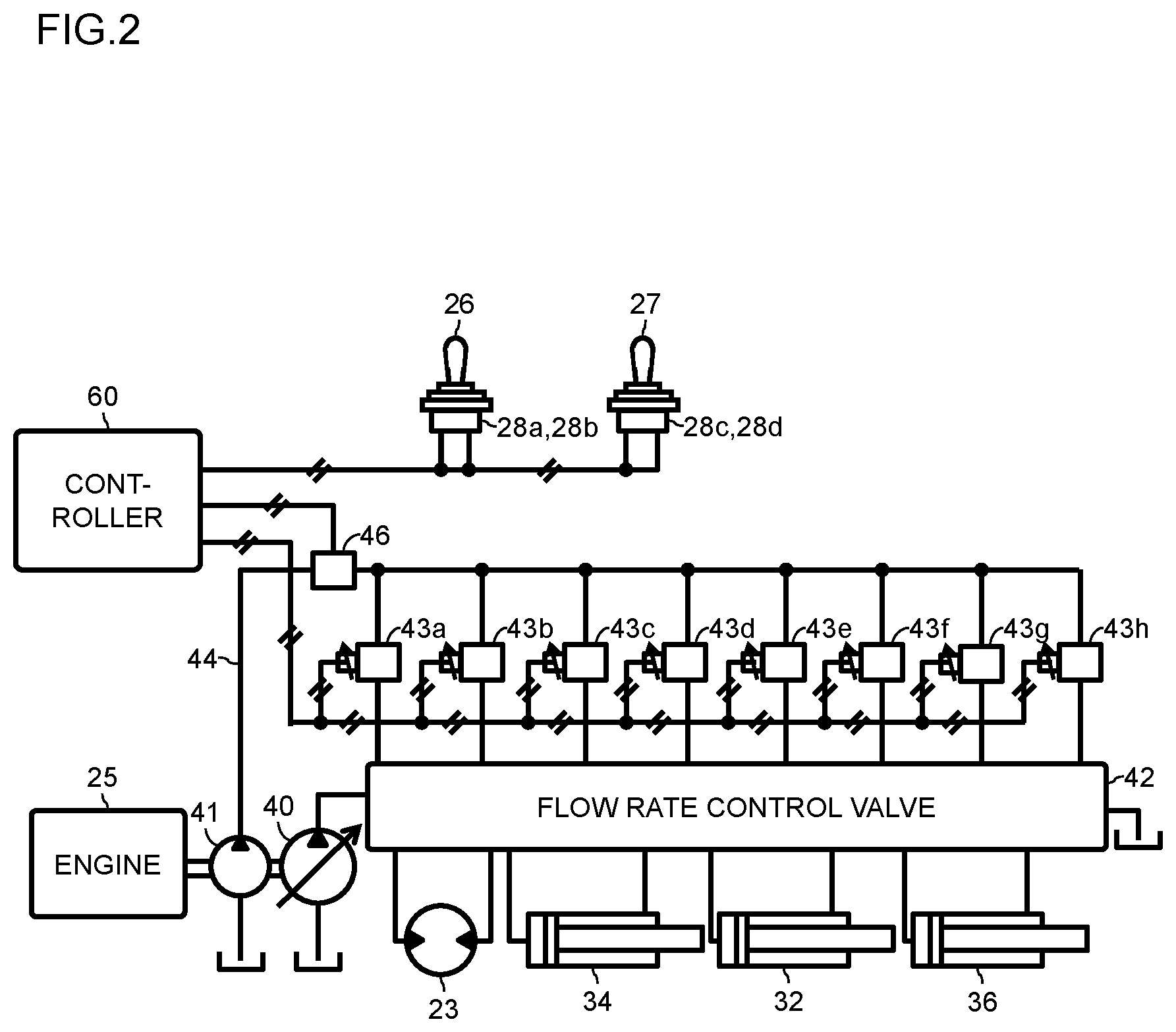 Patent US12480281 Figure 2 – Construction machine
