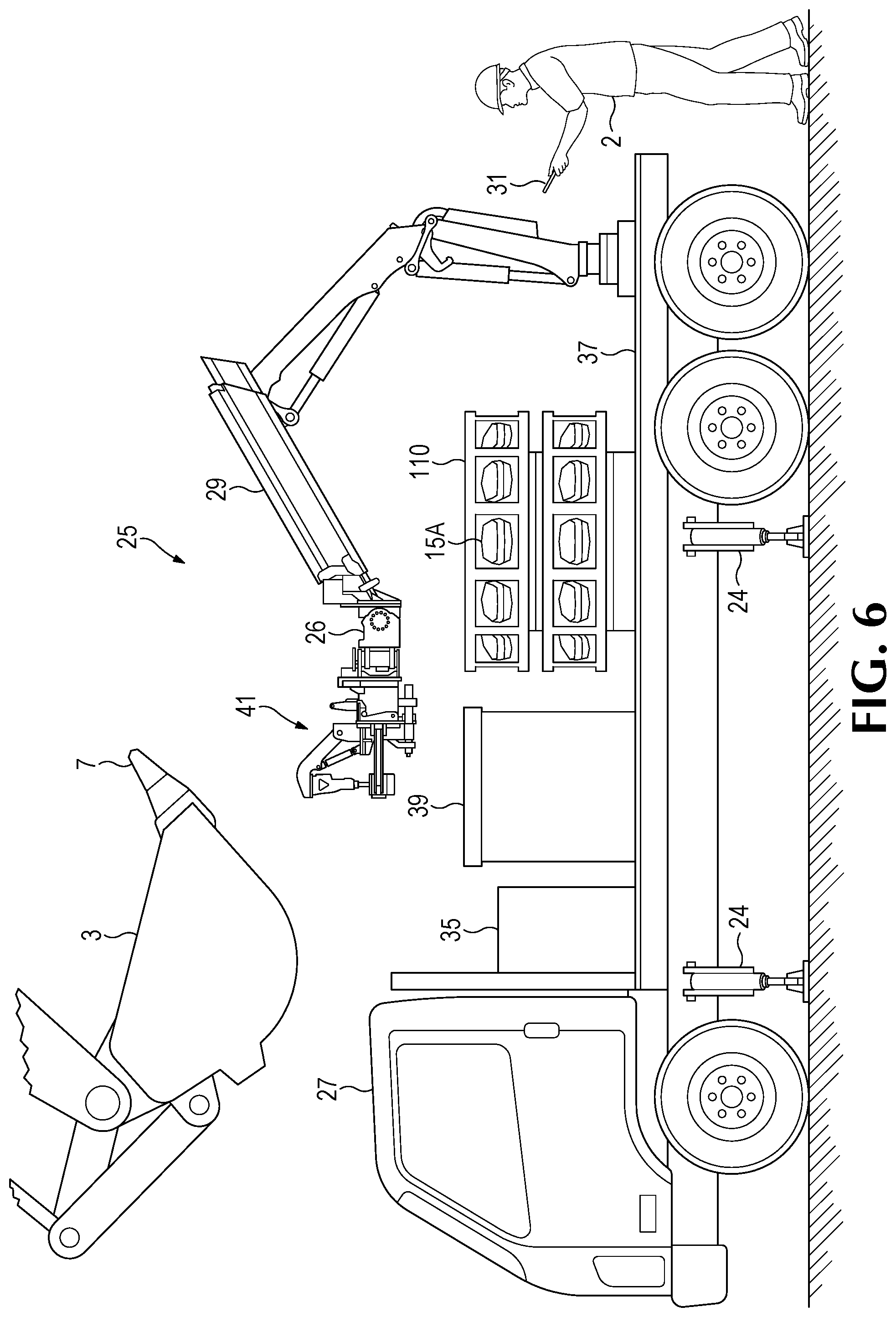 Patent US12480288 Figure 4 – Handling system for ground-engaging wear parts secured to earth working equipment