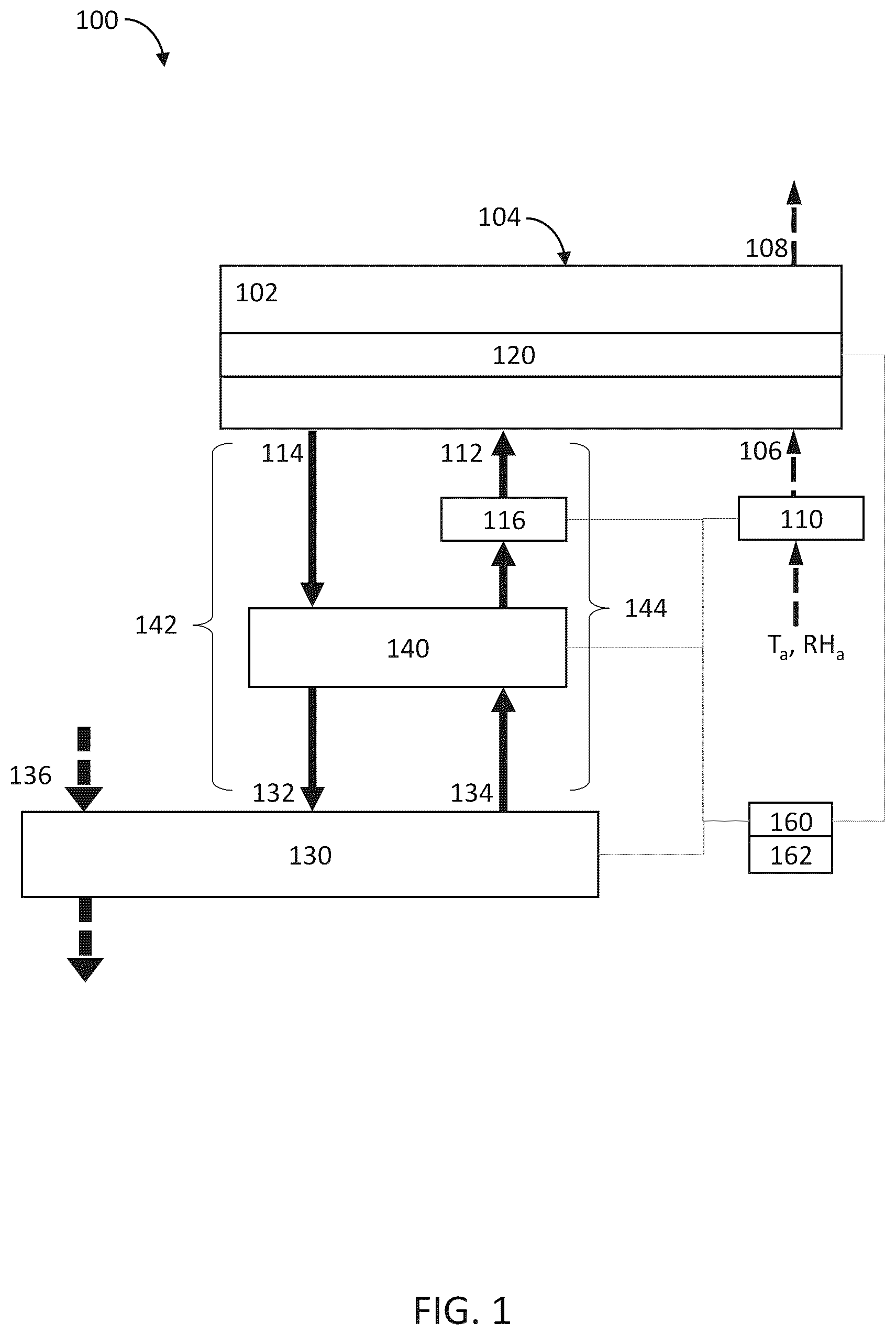 Patent US12480289 Figure 1 – Thermal desiccant systems and methods for generating liquid water