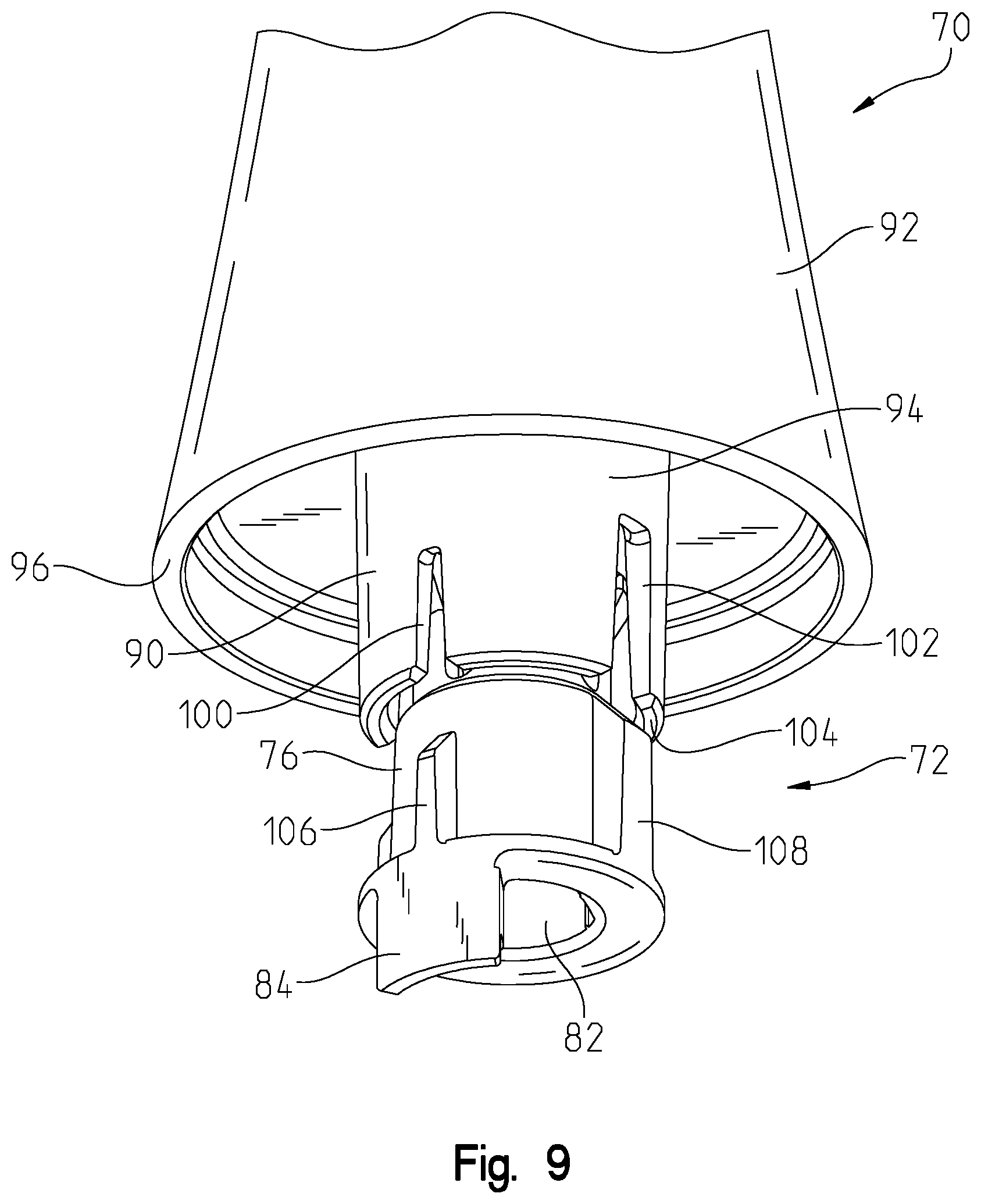 Patent US12480291 Figure 8 – Faucet handle assembly