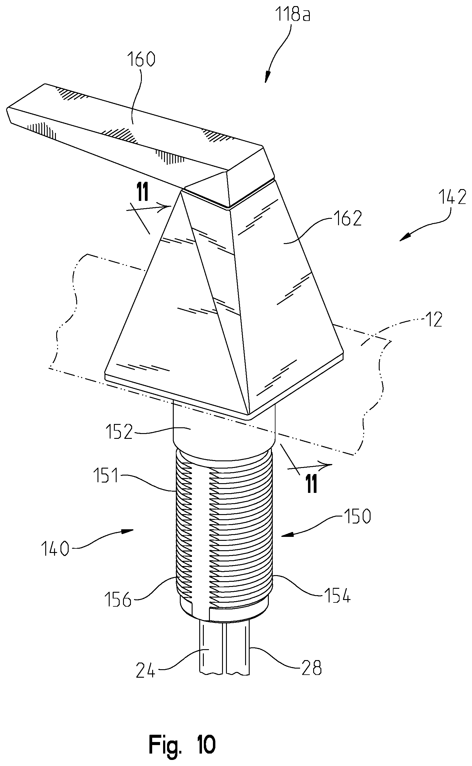 Patent US12480291 Figure 9 – Faucet handle assembly