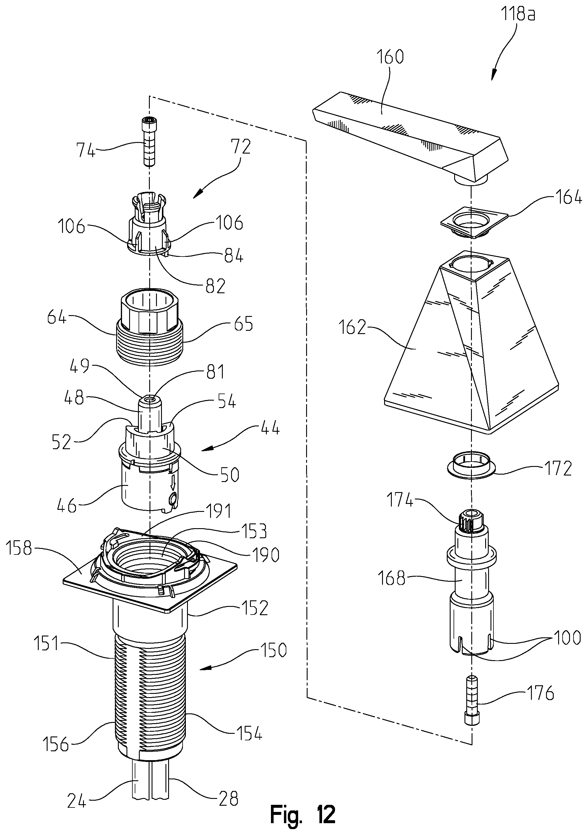 Patent US12480291 Figure 11 – Faucet handle assembly