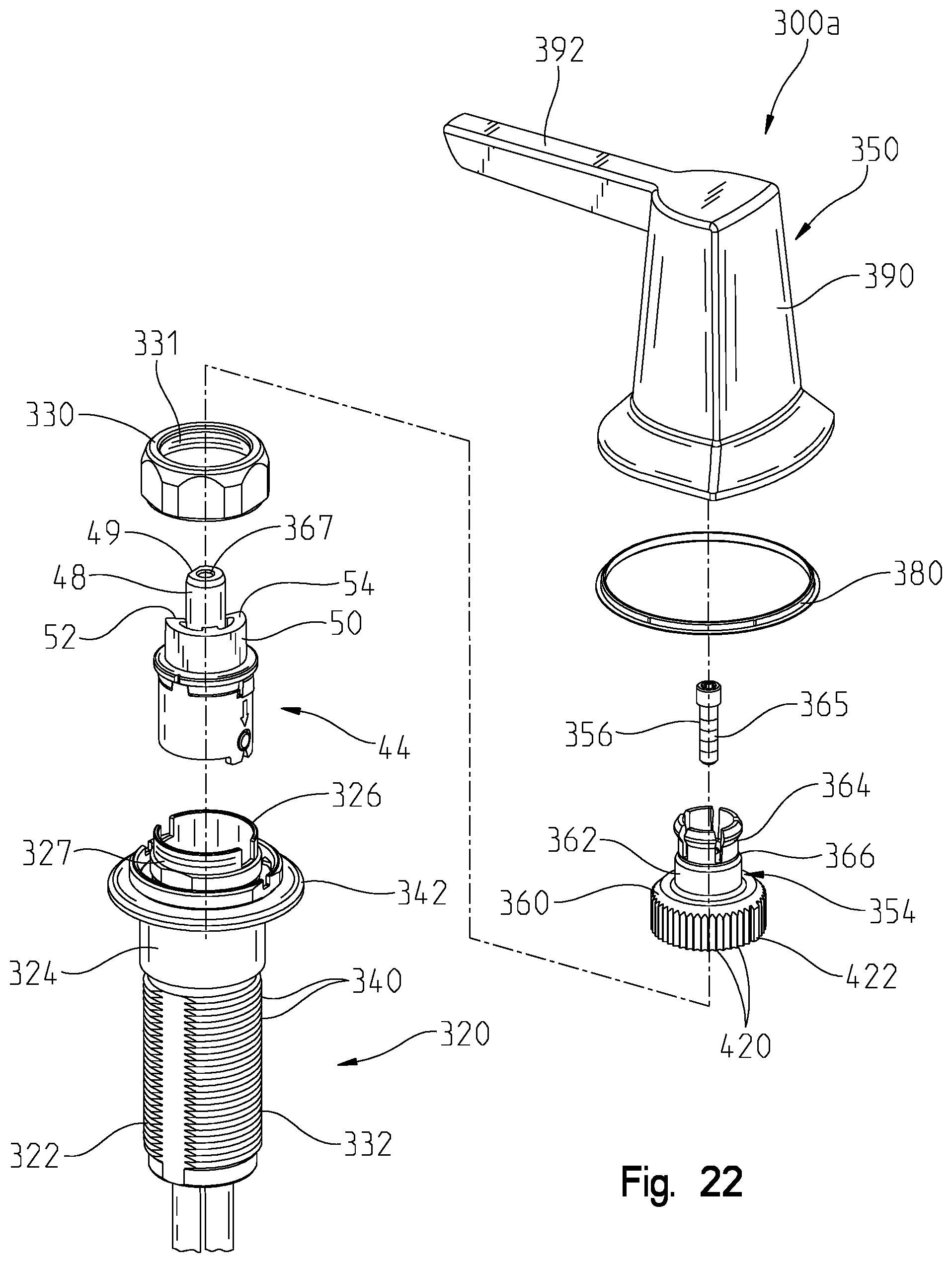 Patent US12480291 Figure 19 – Faucet handle assembly