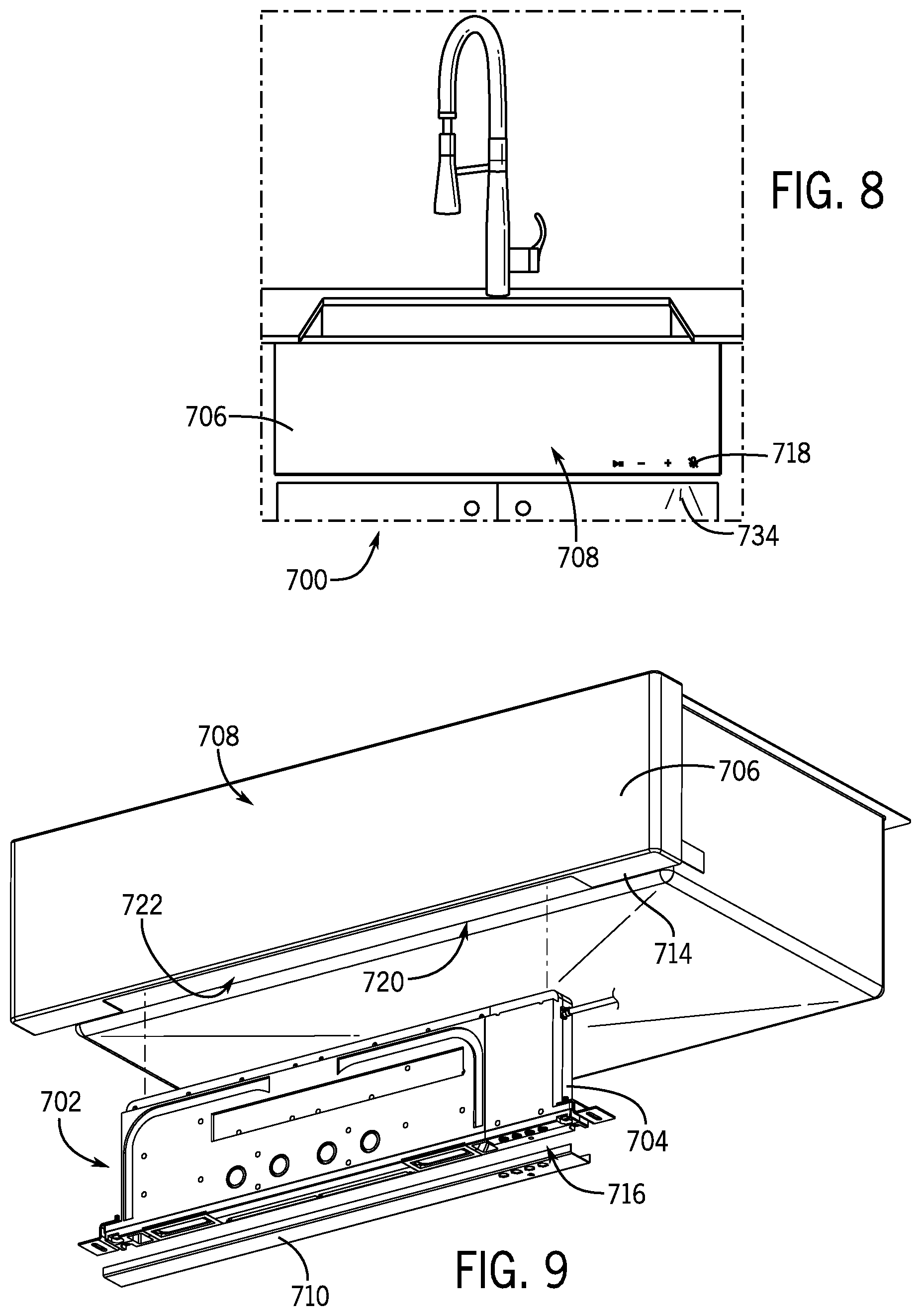 Patent US12480294 Figure 5 – Smart sink
