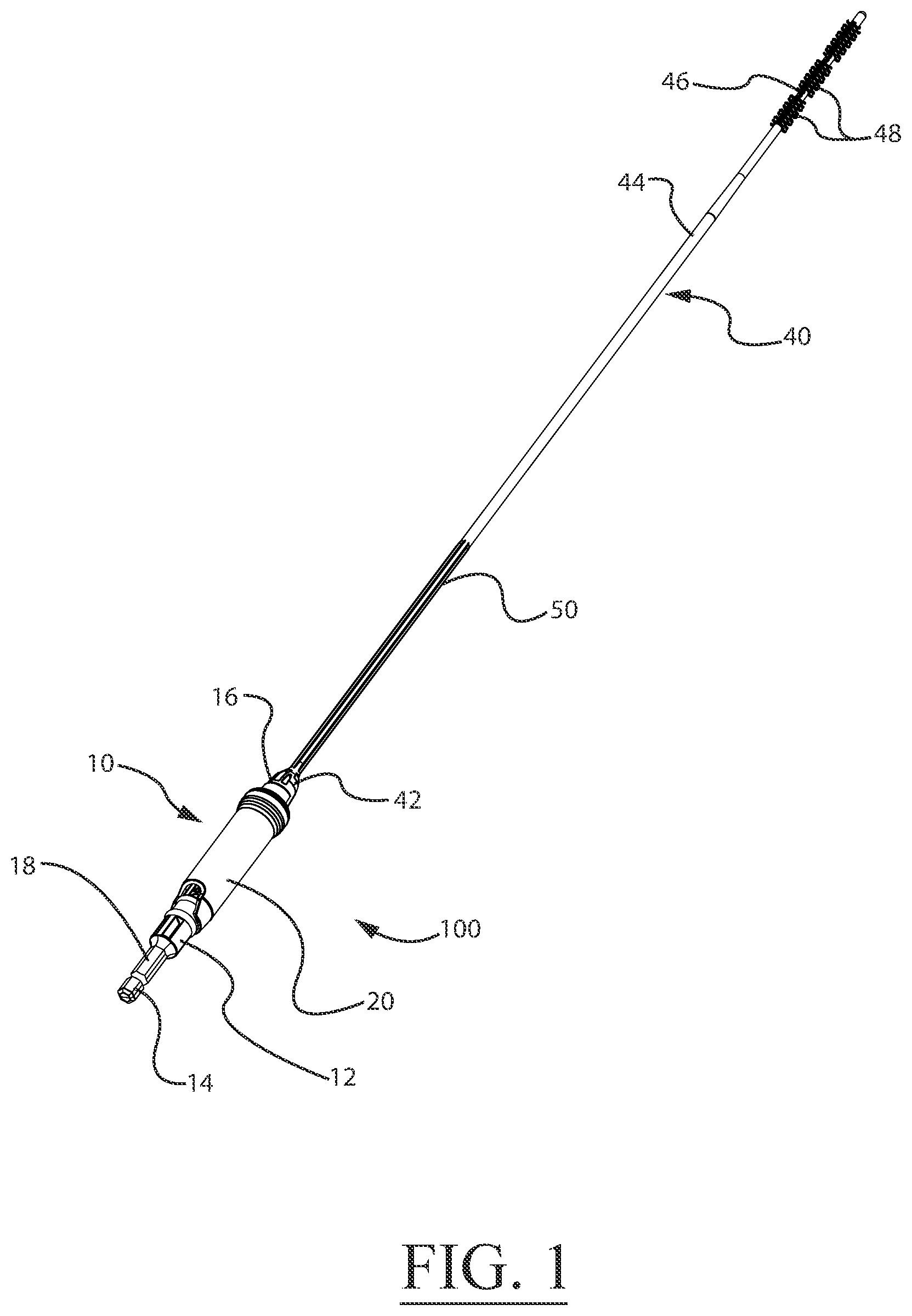 Patent US12480297 Figure 1 – Power tool adapter for a drain cleaning device