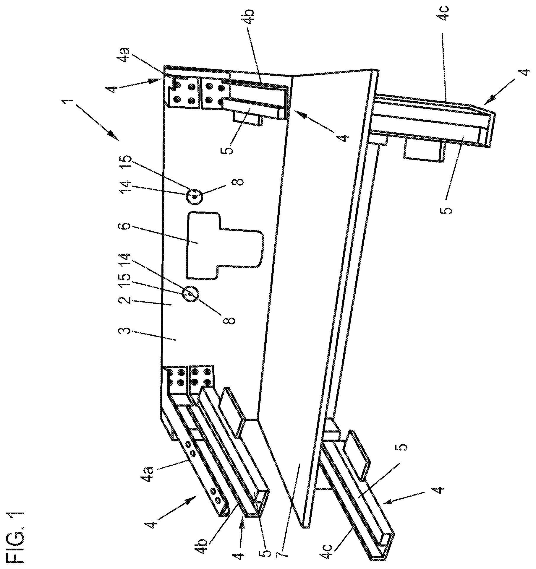 Patent US12480298 Figure 1 – Sanitary furniture to be hung on the wall