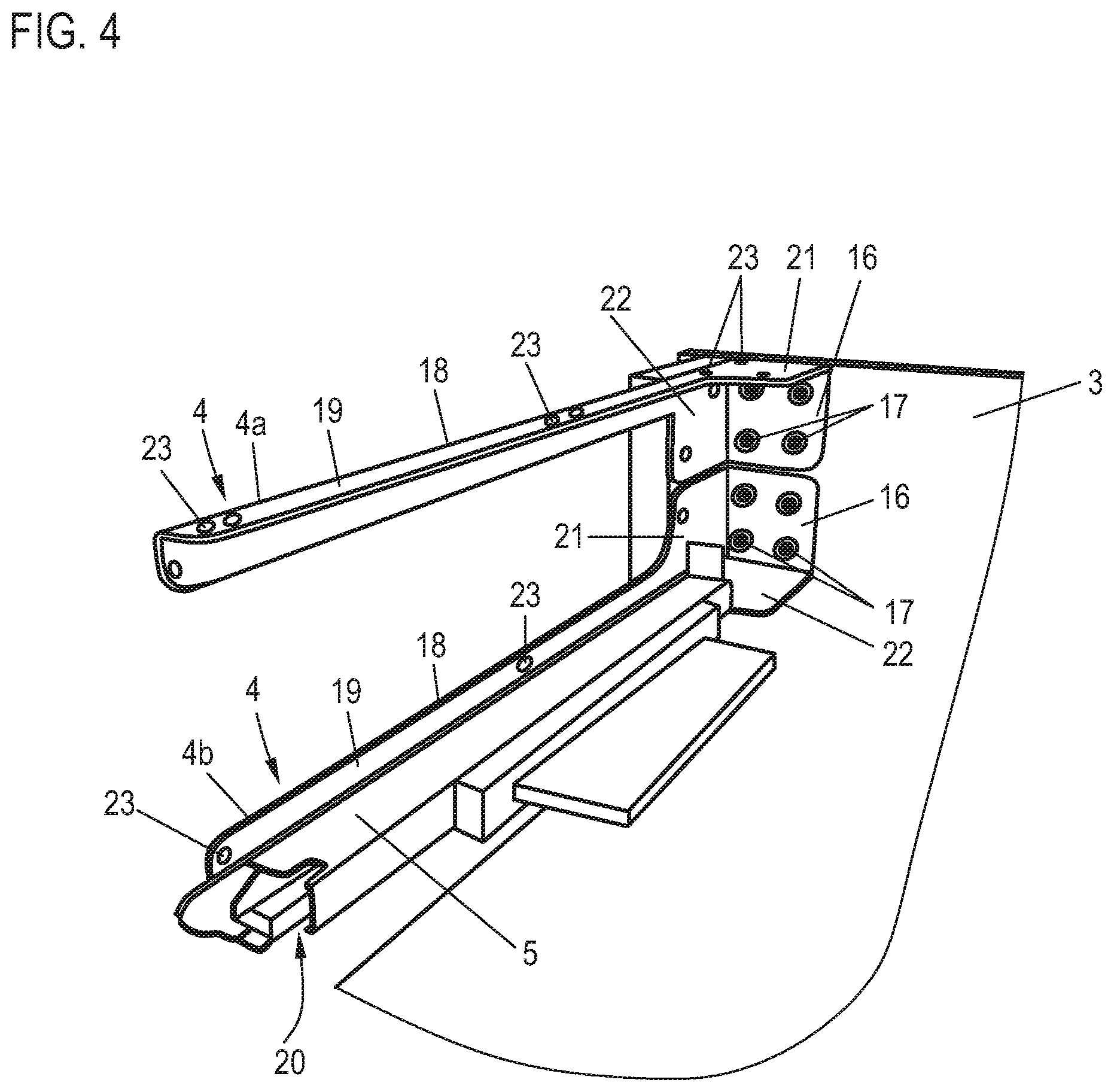 Patent US12480298 Figure 3 – Sanitary furniture to be hung on the wall