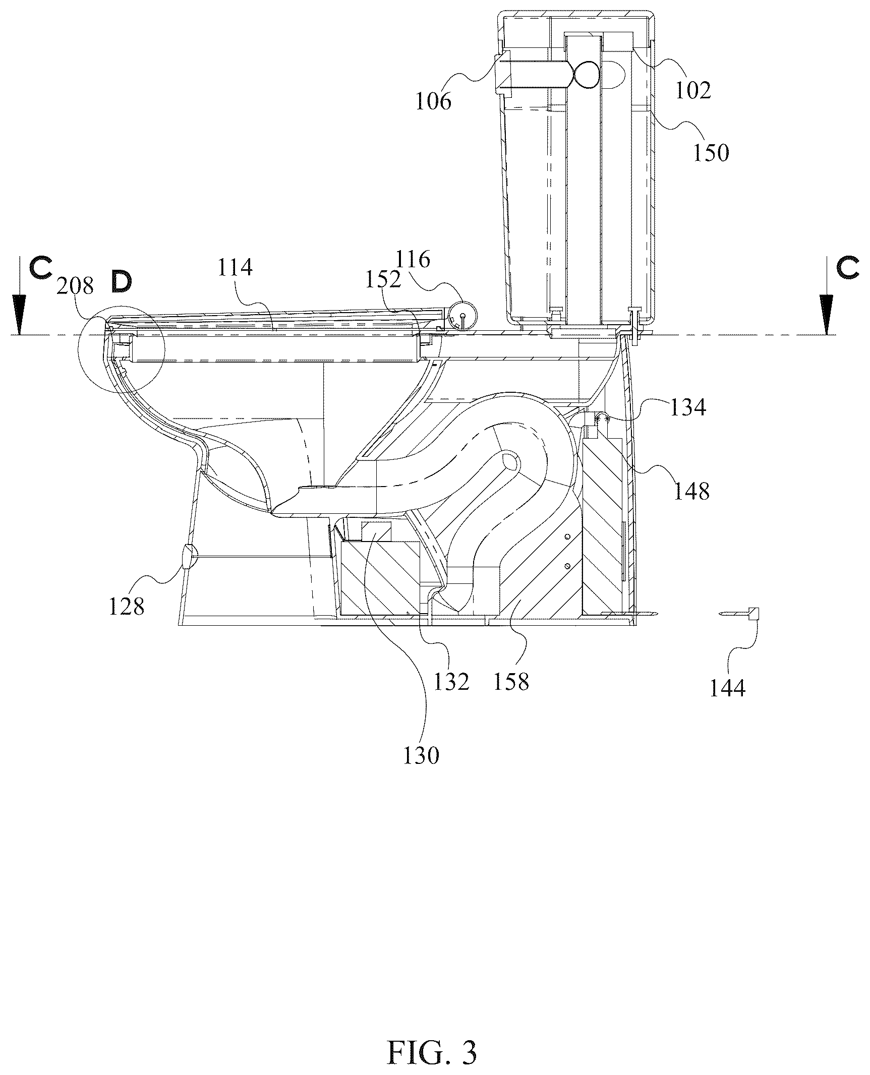 Patent US12480299 Figure 3 – Toilet vacuum system