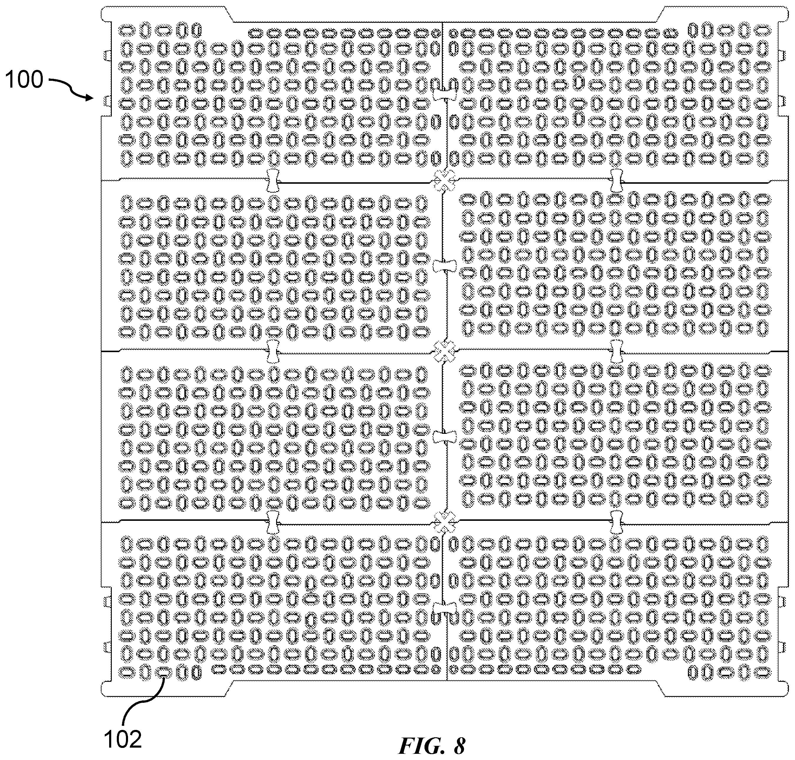 Patent US12480303 Figure 8 – Storage shed structure