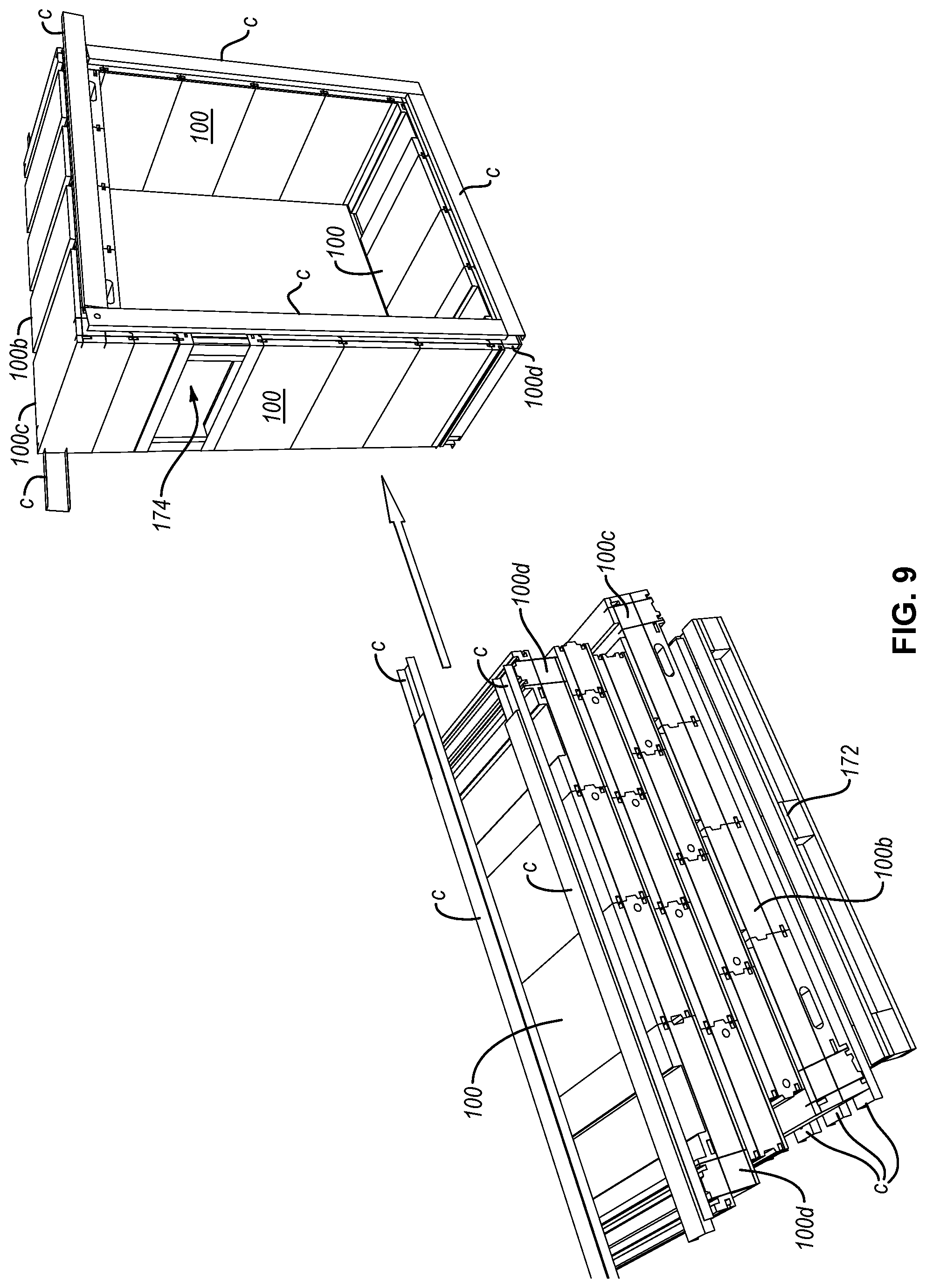 Patent US12480306 Figure 12 – Method for constructing building using C-channel and standard and transition panels
