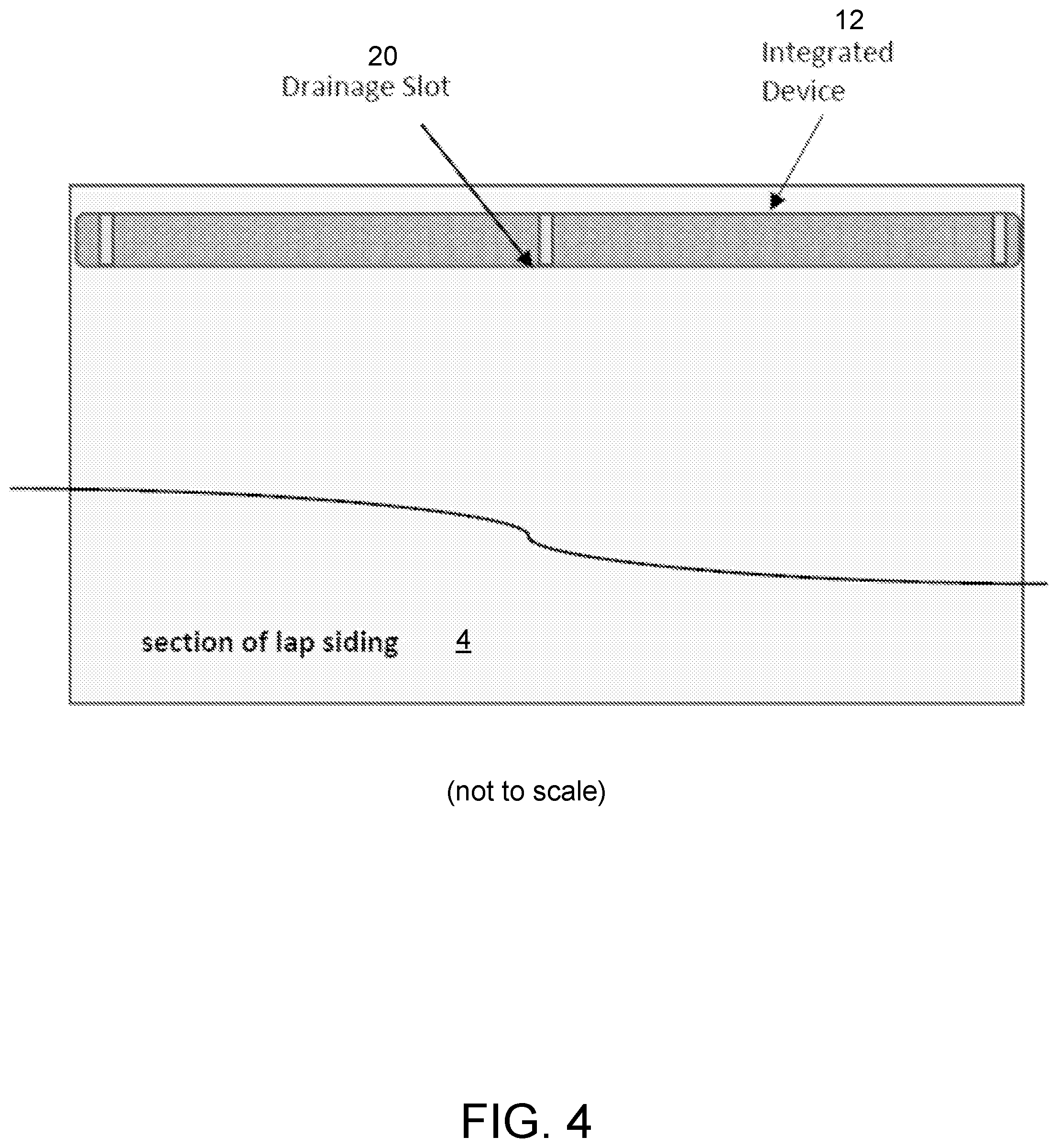 Patent US12480313 Figure 4 – Siding with integrated rainscreen for concrete wall or block construction
