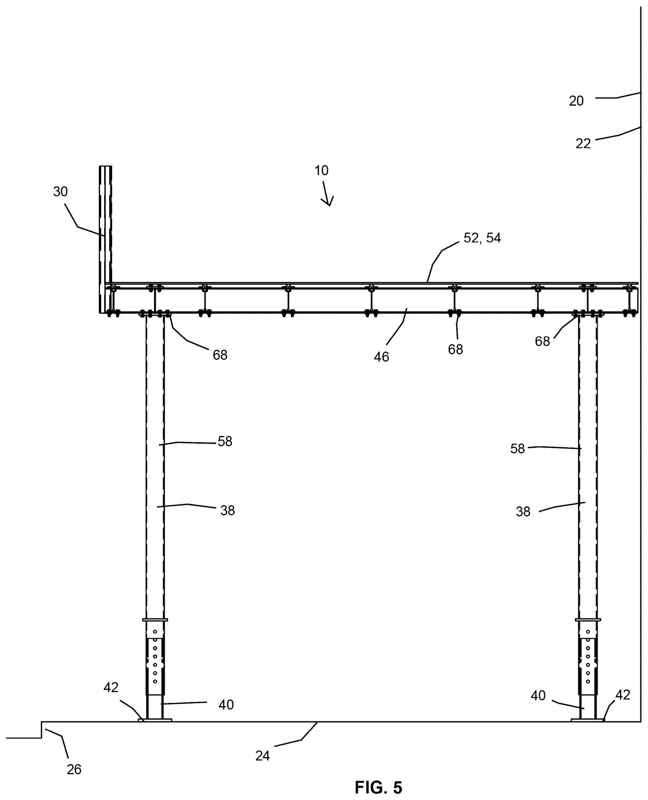 Patent US12480317 Figure 16 – Sidewalk shed