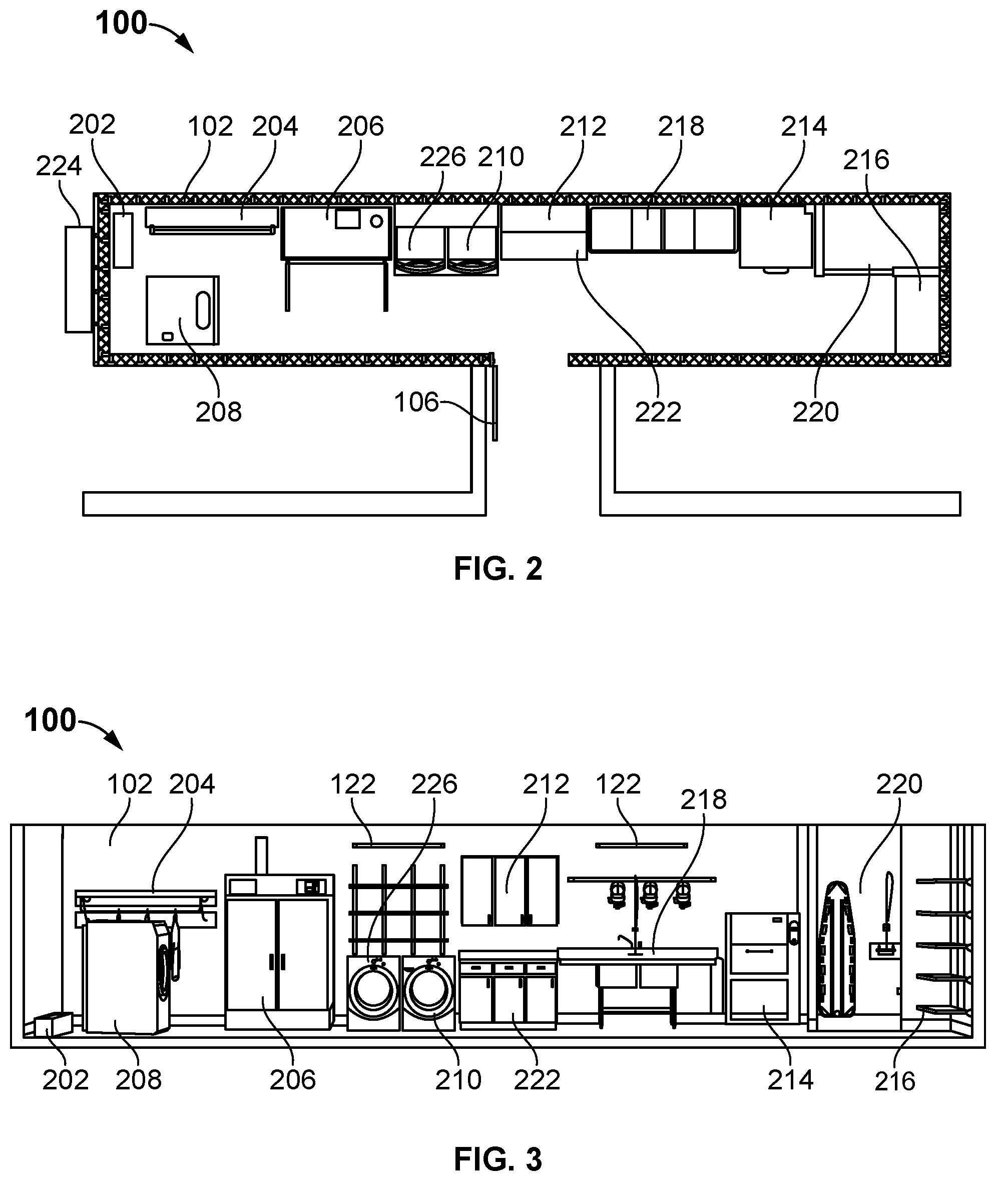 Patent US12480321 Figure 2 – Personal protective equipment decontamination facility in a container
