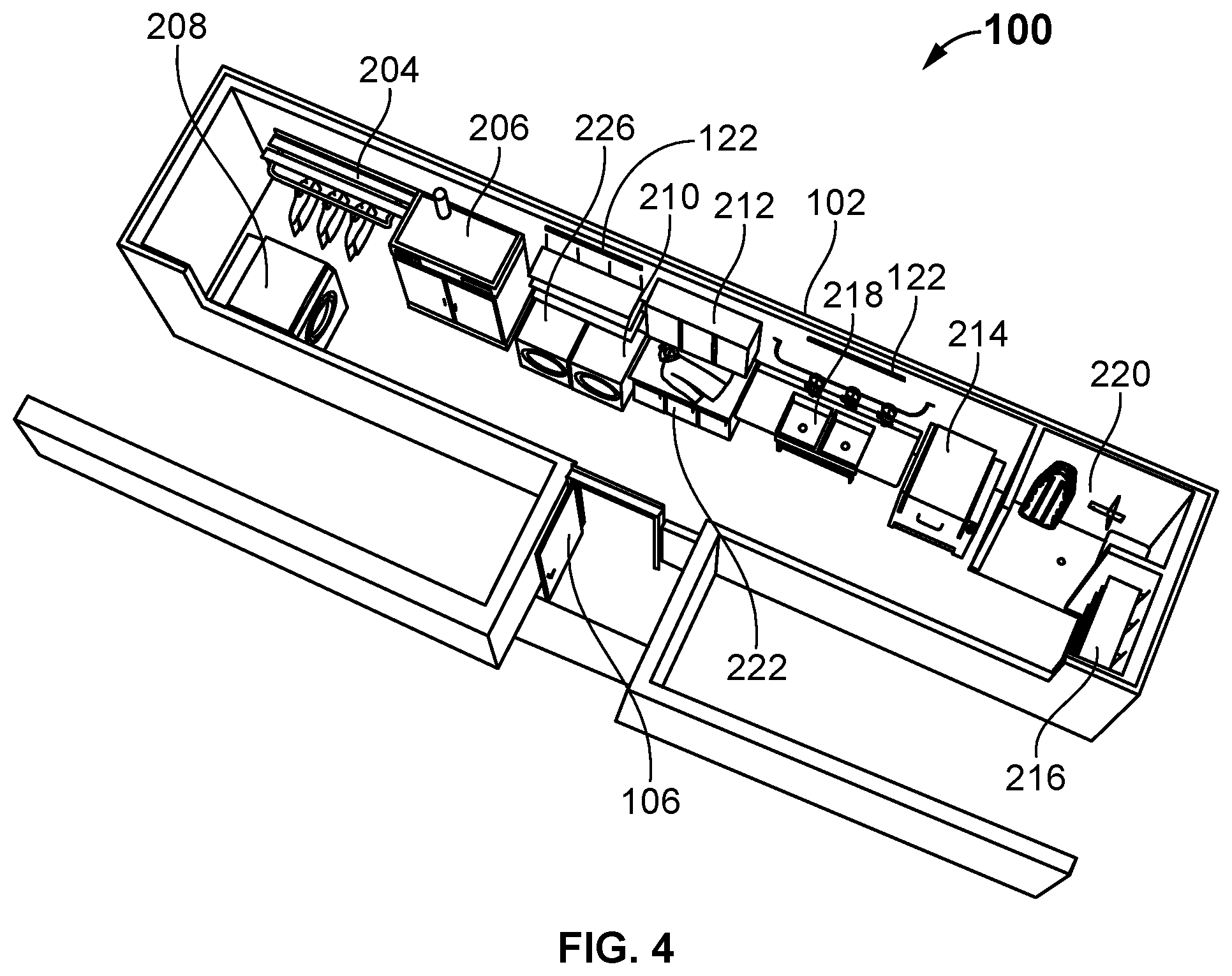 Patent US12480321 Figure 3 – Personal protective equipment decontamination facility in a container