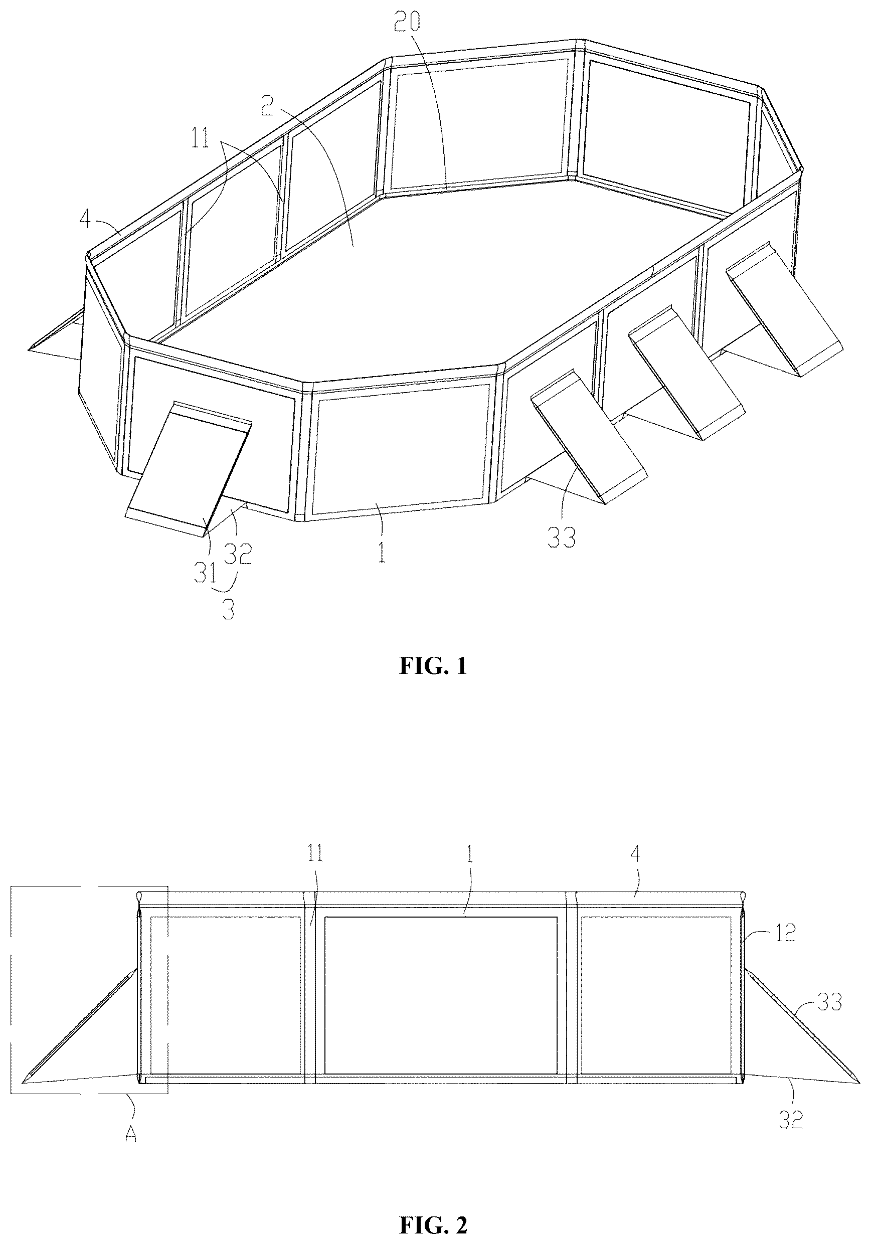 Patent US12480322 — Foldable pool — Figure 1