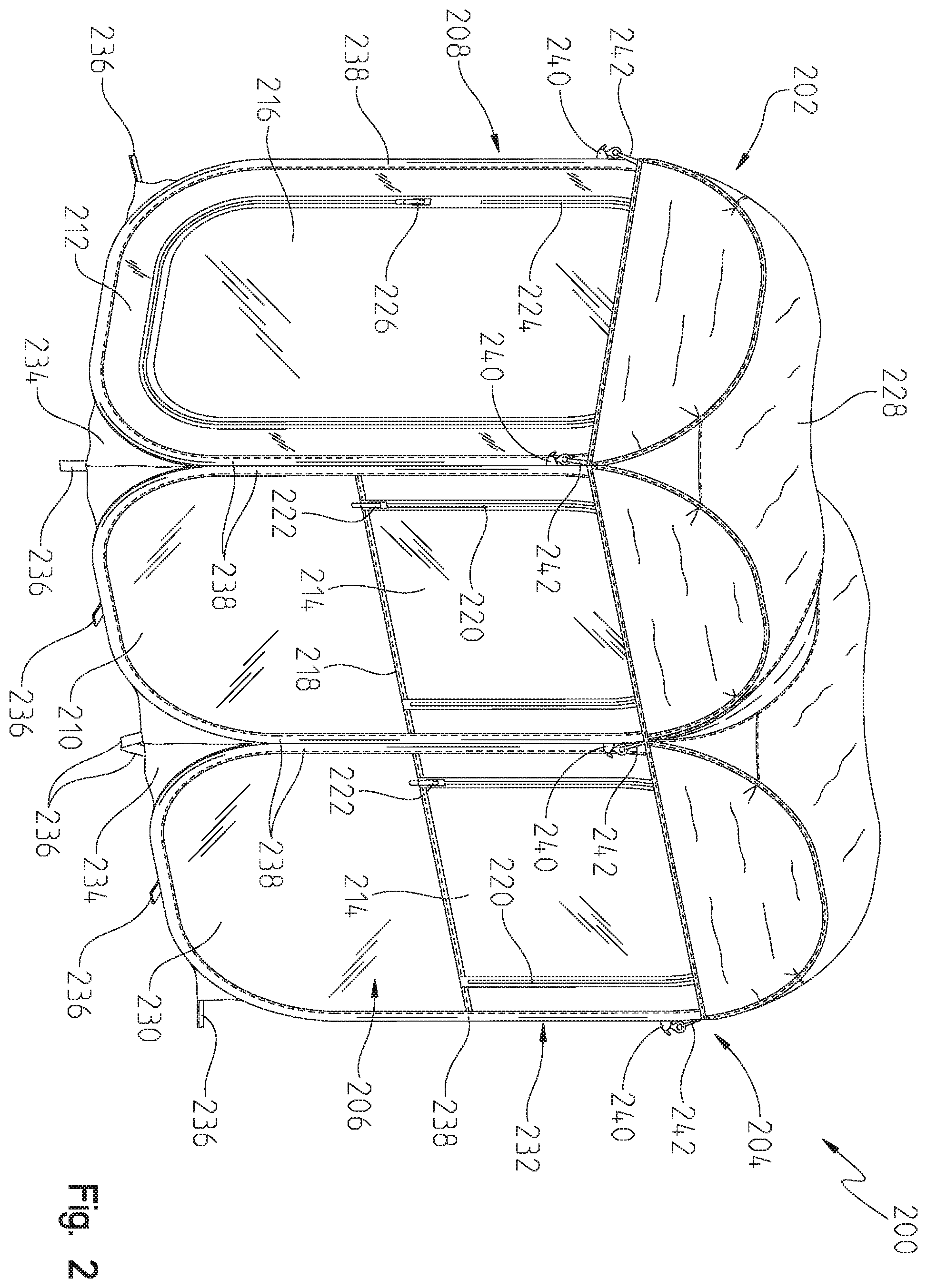 Patent US12480327 Figure 2 – Collapsible enclosure