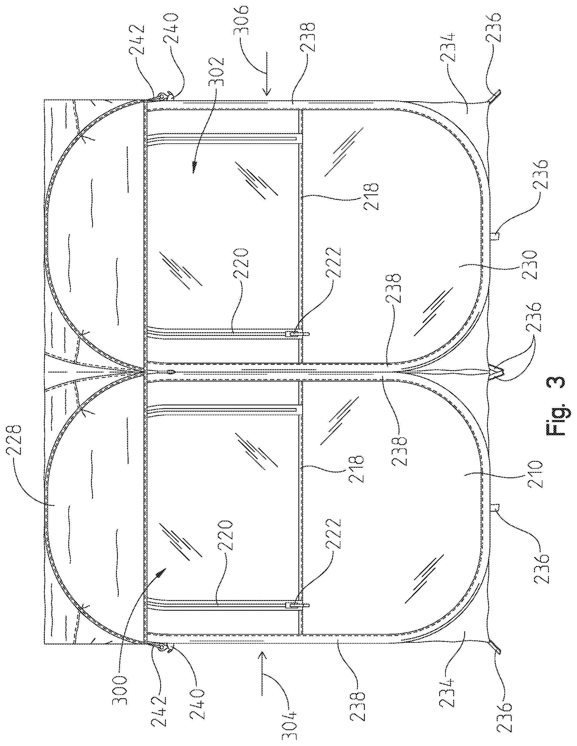 Patent US12480327 Figure 3 – Collapsible enclosure