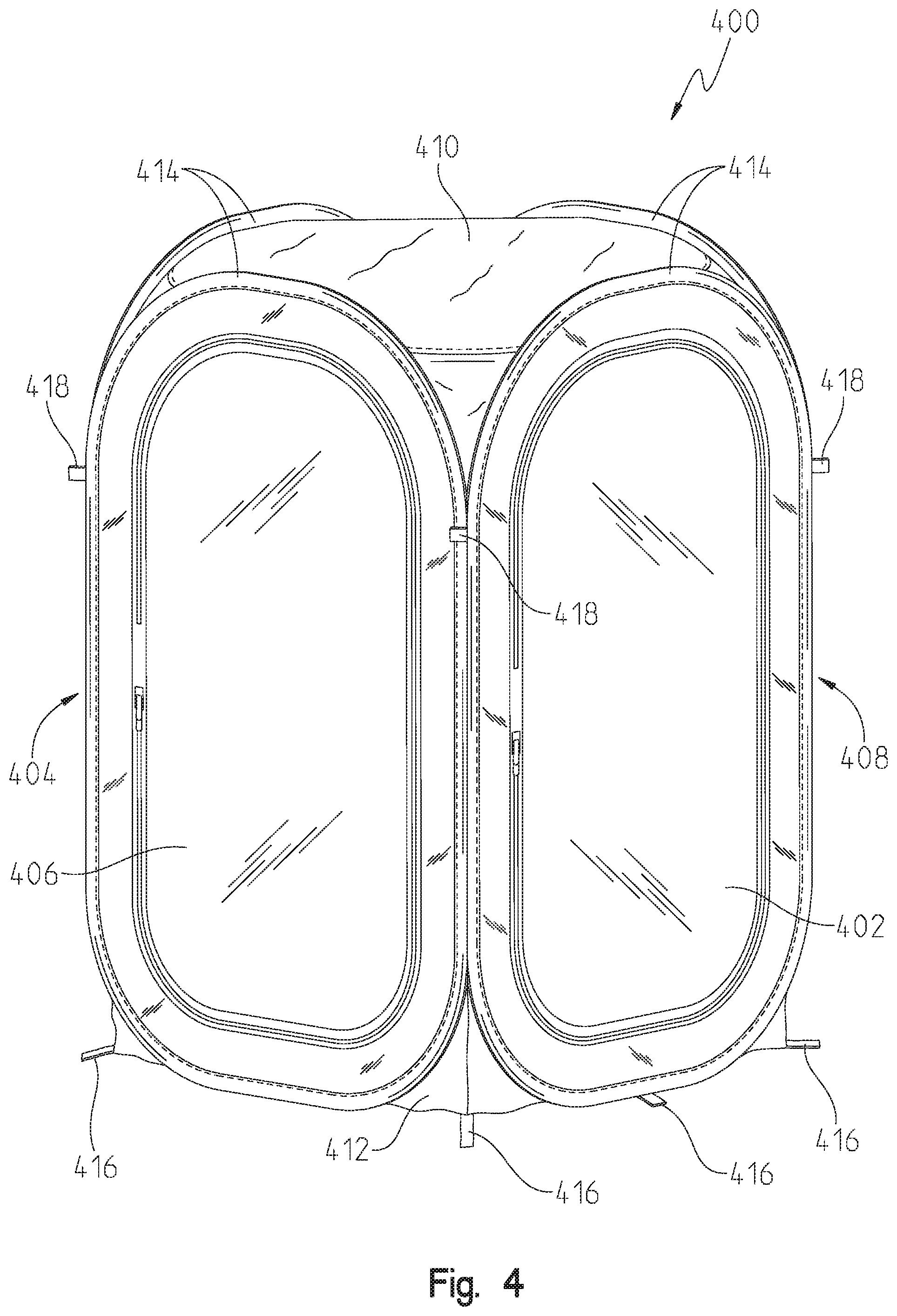 Patent US12480327 Figure 4 – Collapsible enclosure