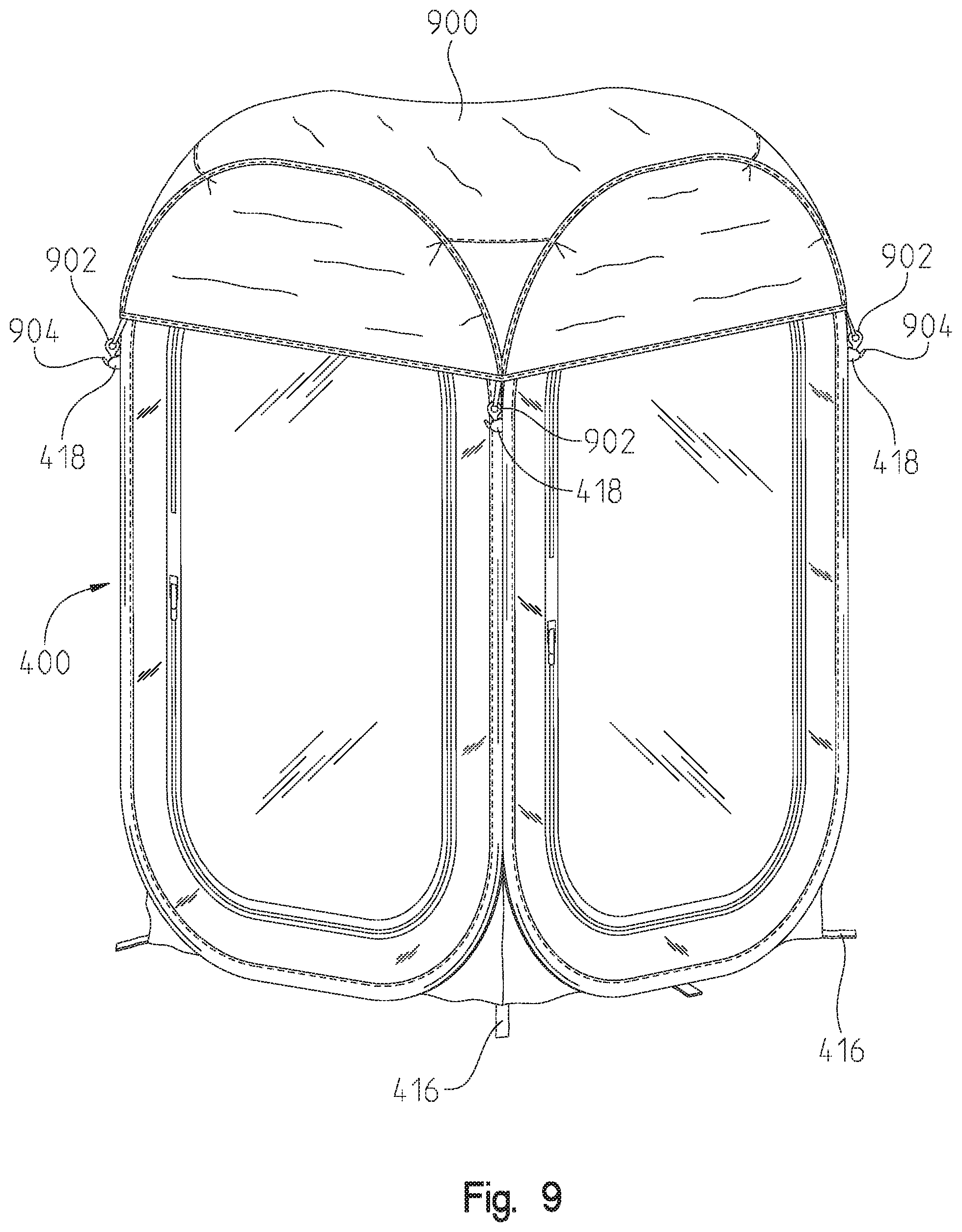 Patent US12480327 Figure 9 – Collapsible enclosure