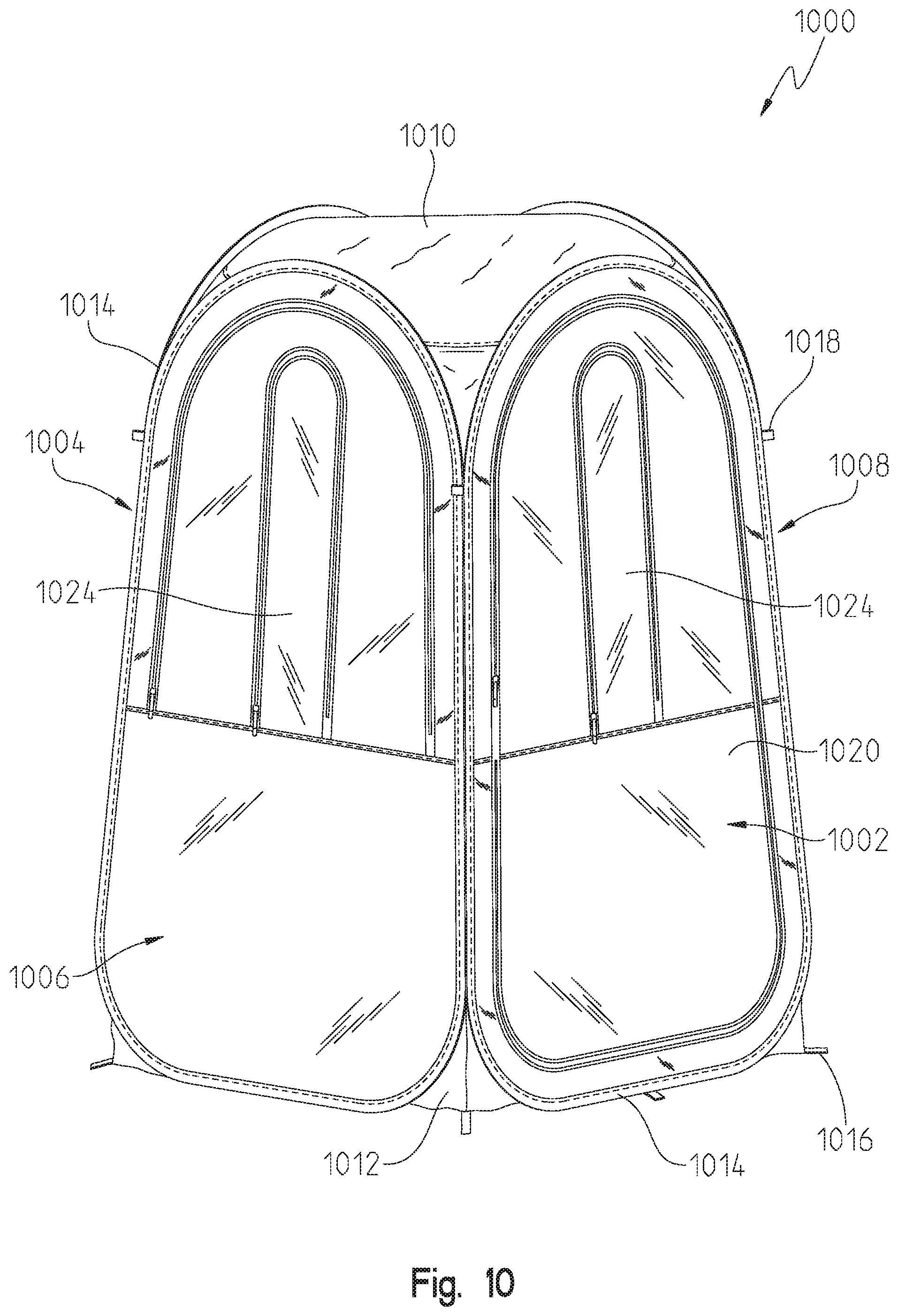 Patent US12480327 Figure 10 – Collapsible enclosure