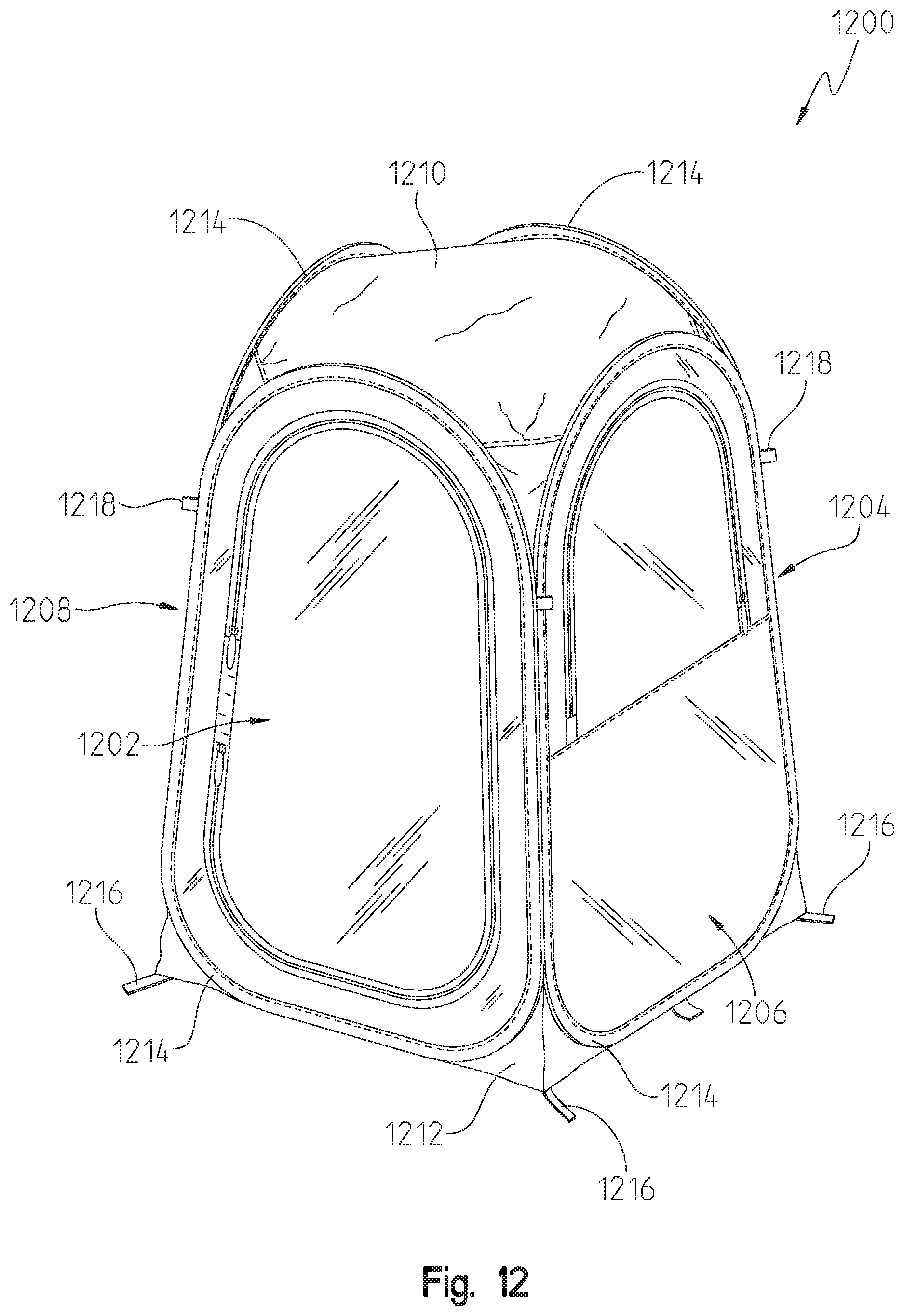 Patent US12480327 Figure 12 – Collapsible enclosure