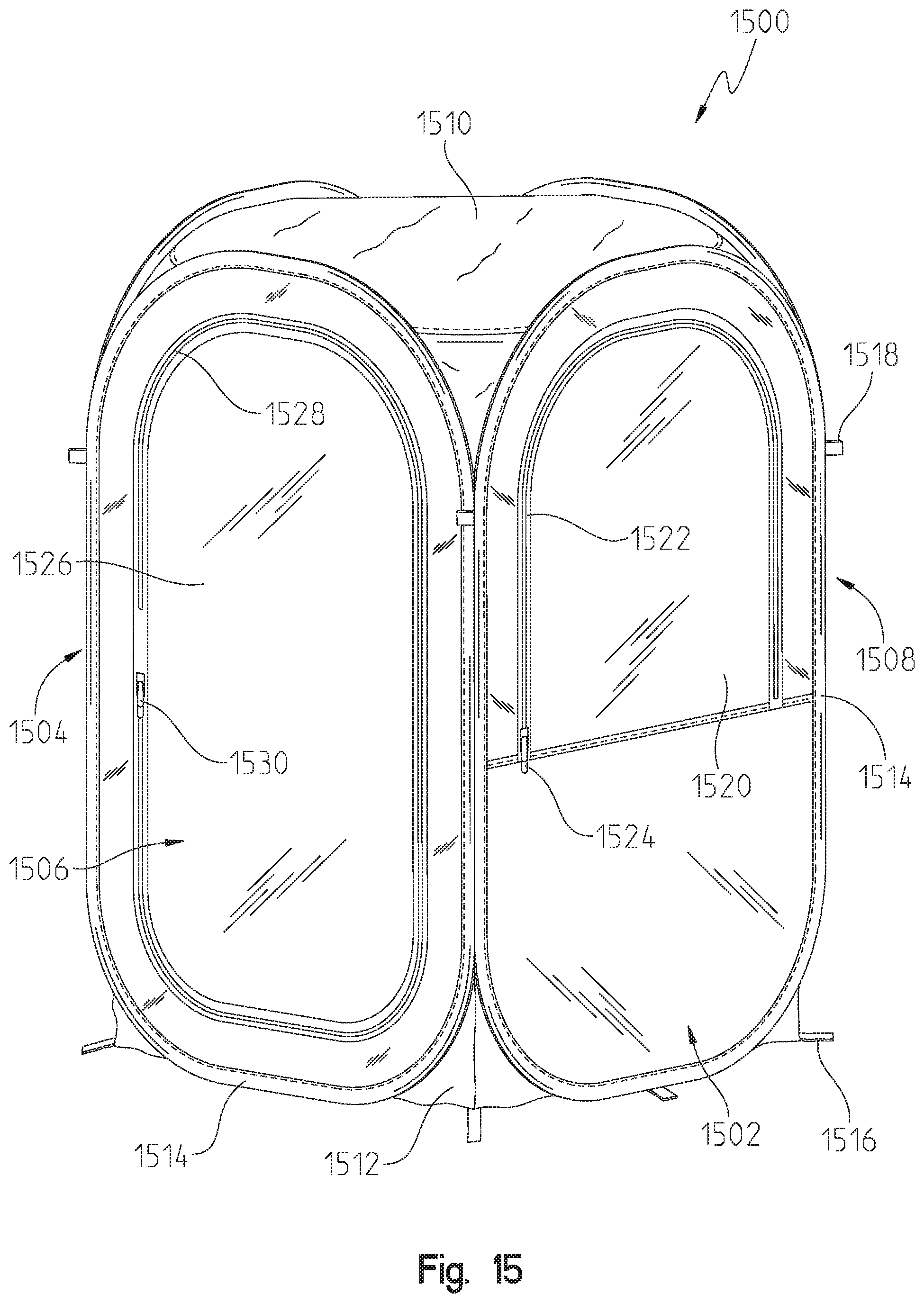 Patent US12480327 Figure 14 – Collapsible enclosure