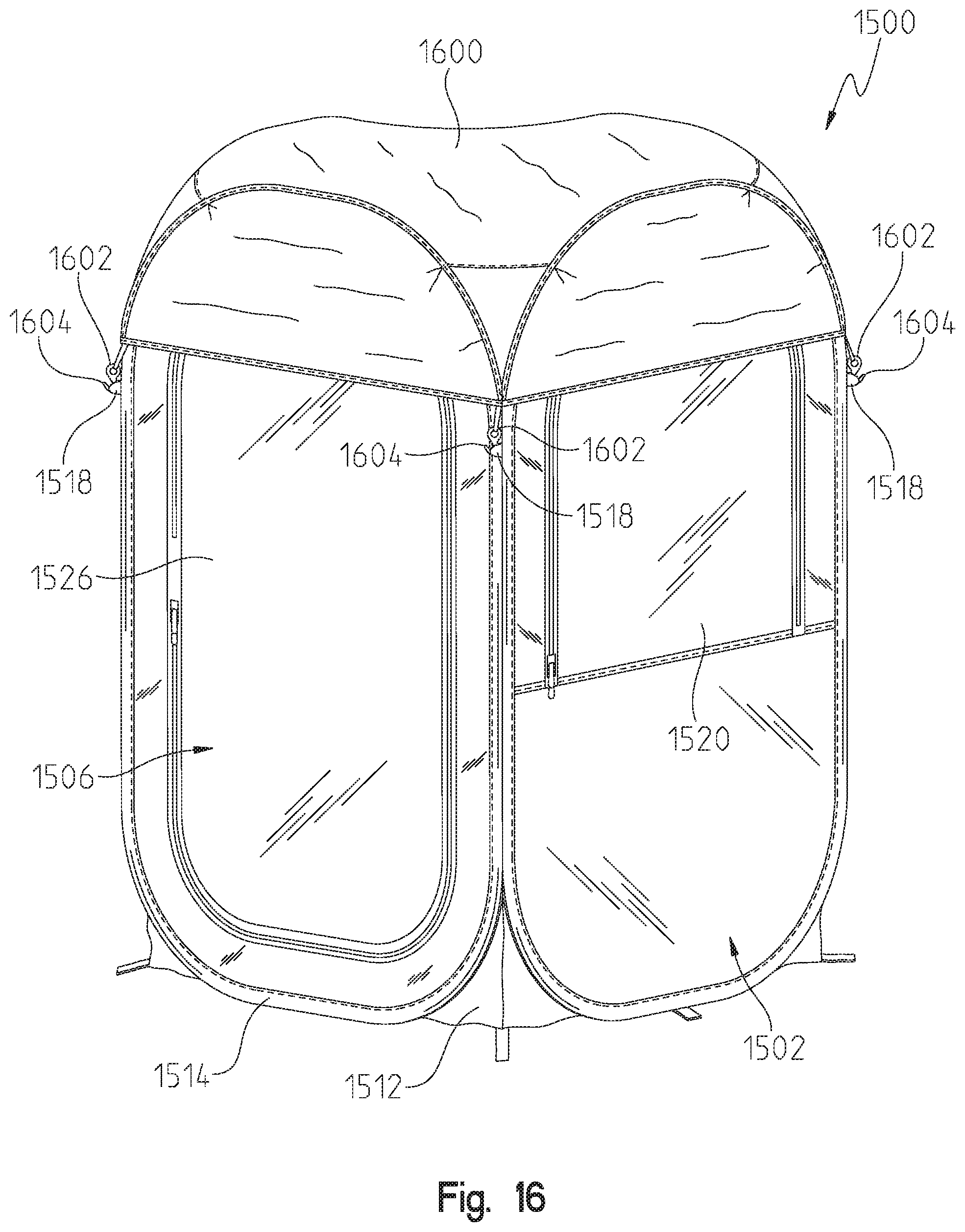 Patent US12480327 Figure 15 – Collapsible enclosure
