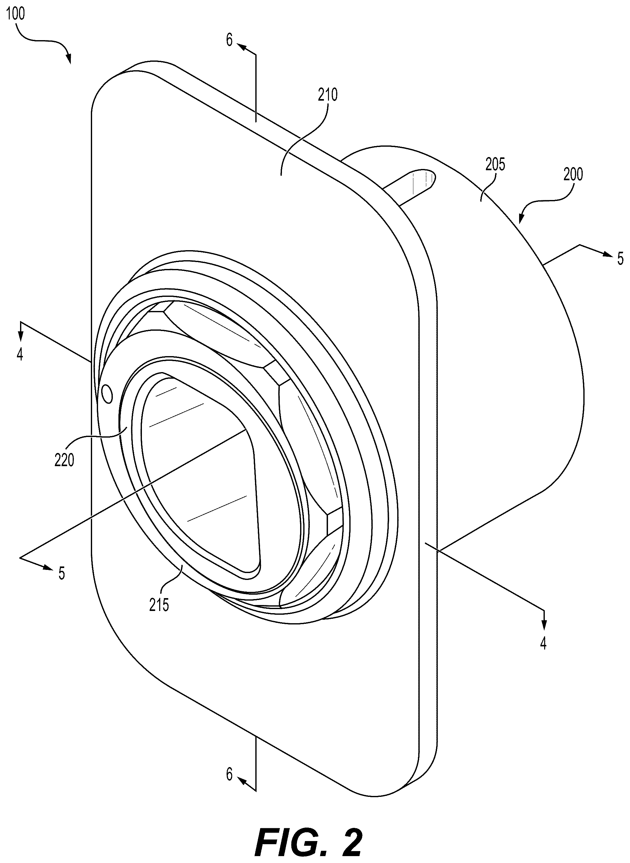 Patent US12480331 Figure 2 – Shear pin latch receptacle assembly for aircraft doors
